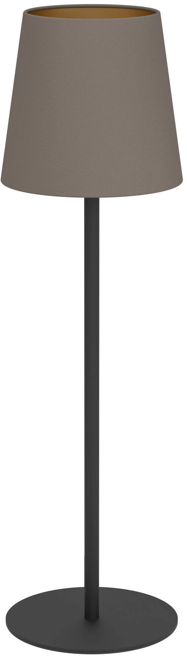 EGLO Tischleuchte »Fiorana Tischlampe, Nachttischlampe, Metall und Textil, E14, Lampe« E14 1 Stk. Tischleuchte - H53 x Ø15 cm - schwarz - 1X40W exkl.