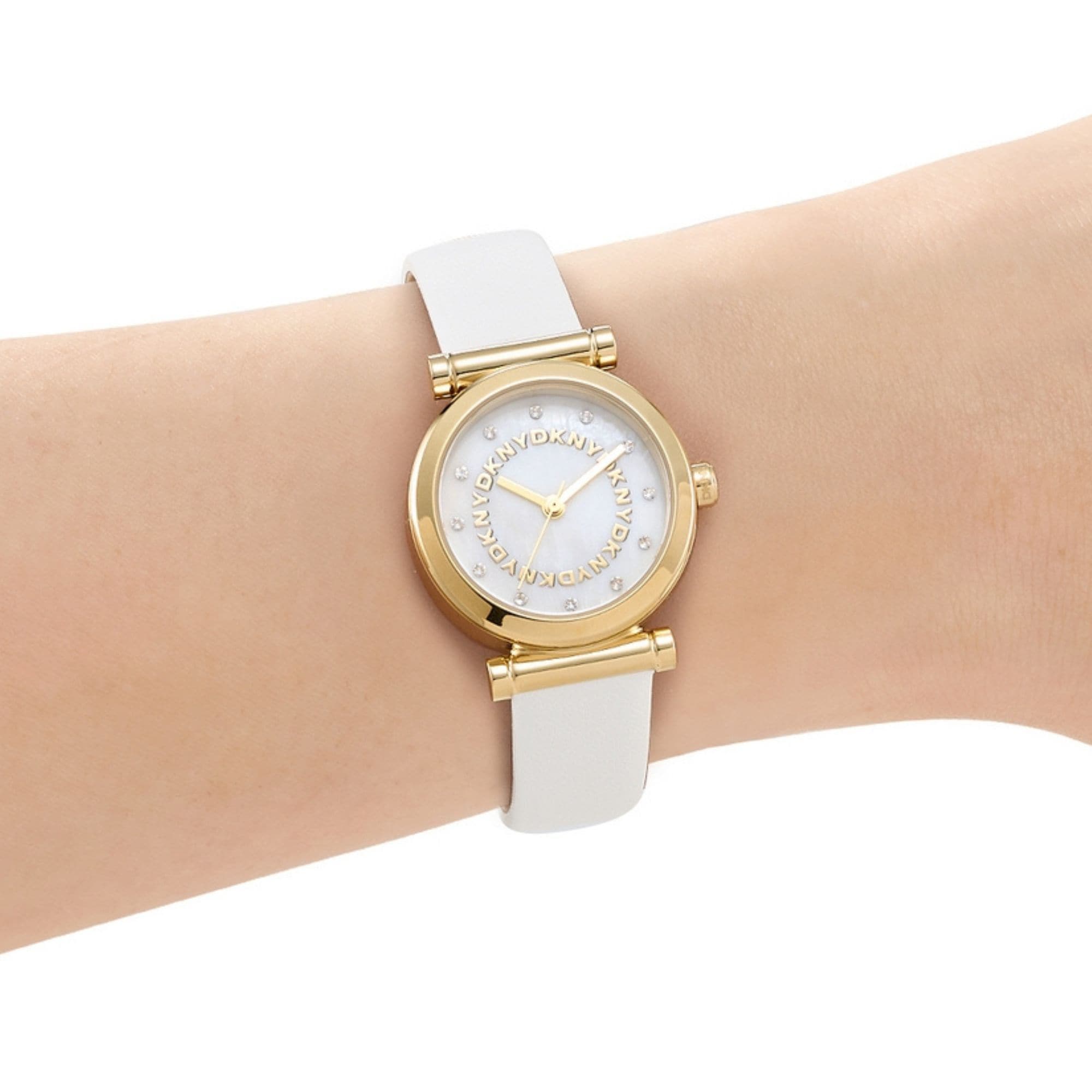 DKNY Quarzuhr »Essentials Watch« Armbanduhr, Damenuhr, Lederarmband, analog