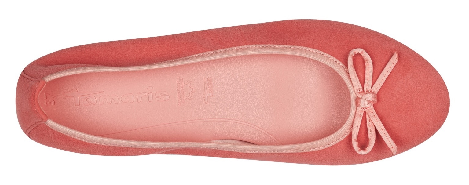 Tamaris Ballerina, Blockabsatz, Businessschuh, Schlupfschuh mit süßer Zierschleife