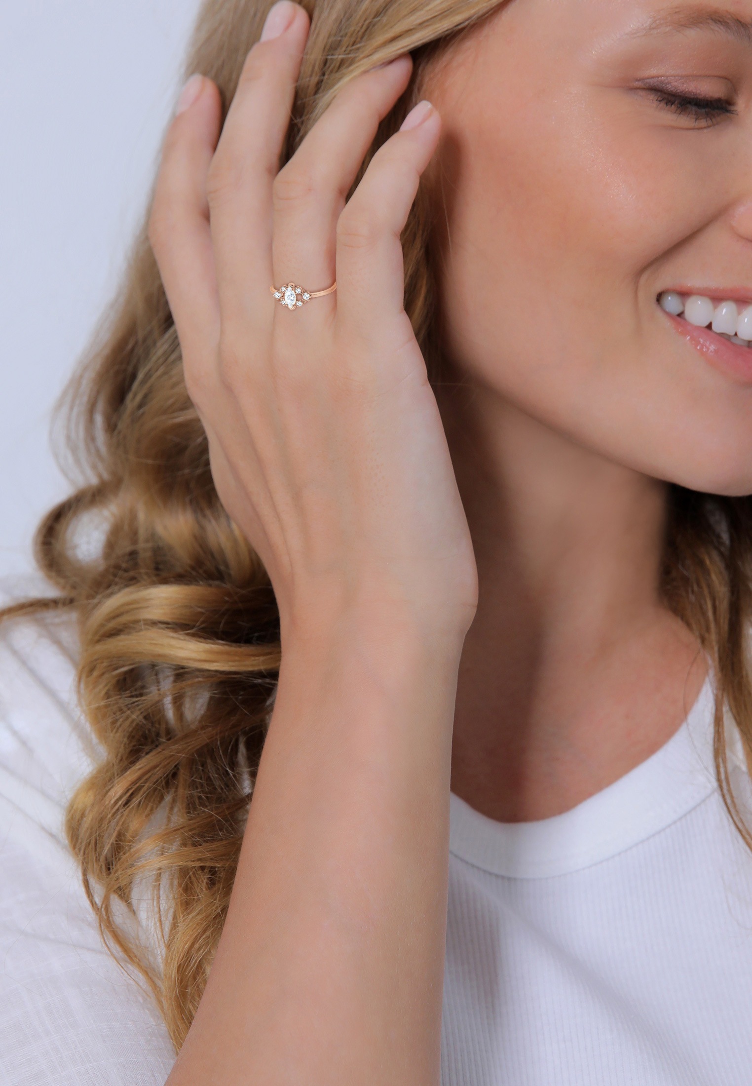 Elli Trauring »Ring Verlobungsring Zirkonia Weiß 925 Sterling Silber«