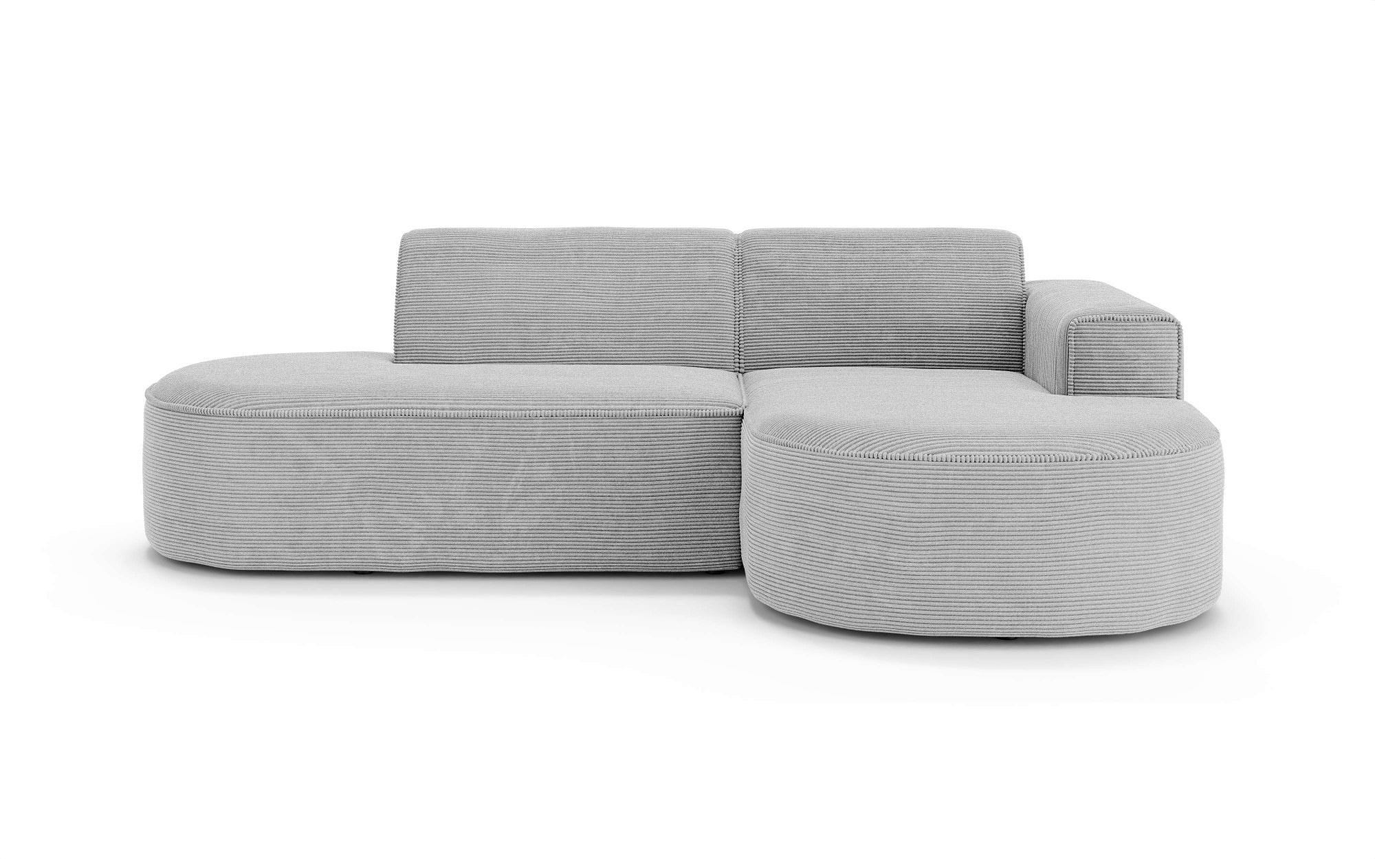 OTTO home Ecksofa »ADELLA XL Design-Sofa mit Recamiere rechts/links, 263/159/76 cm« L-Form XL mit Wellenunterfederung, runde Form, auch in Cord