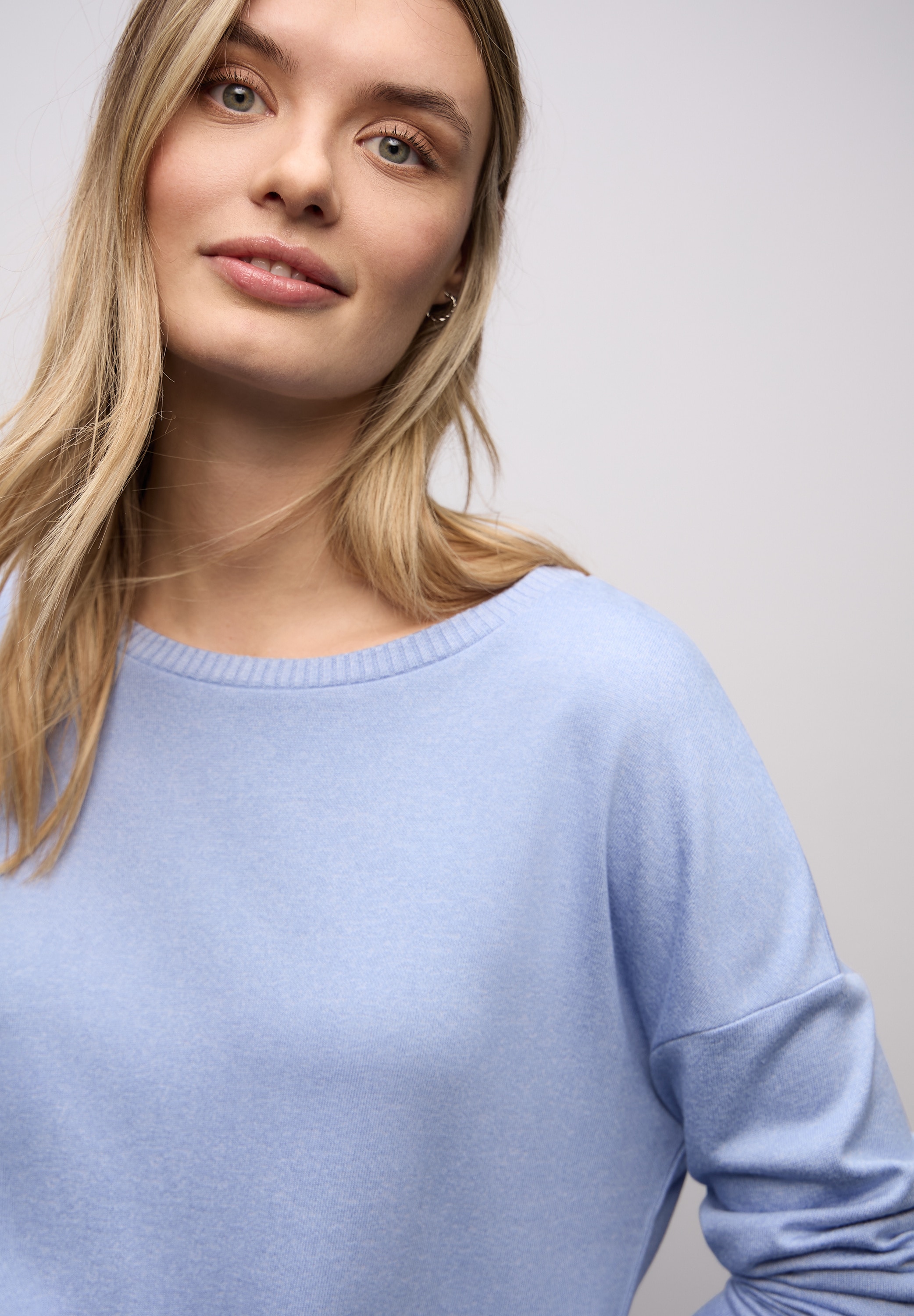 STREET ONE Langarmshirt im Melange Look