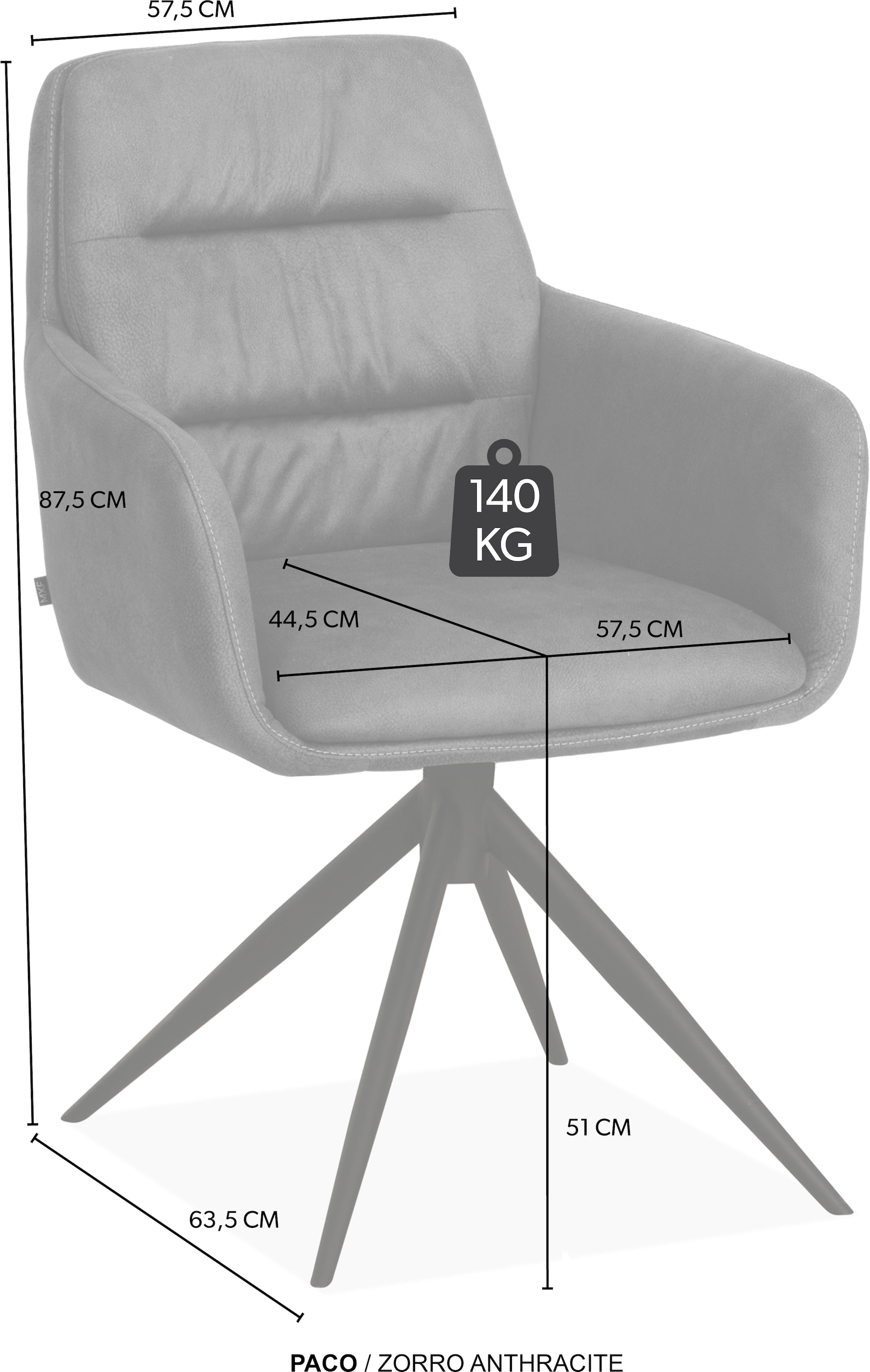 OMG Design Esszimmerstuhl »Paco« (Set) 1 Stk.Esszimmerstuhl, pflegeleichter Bezug