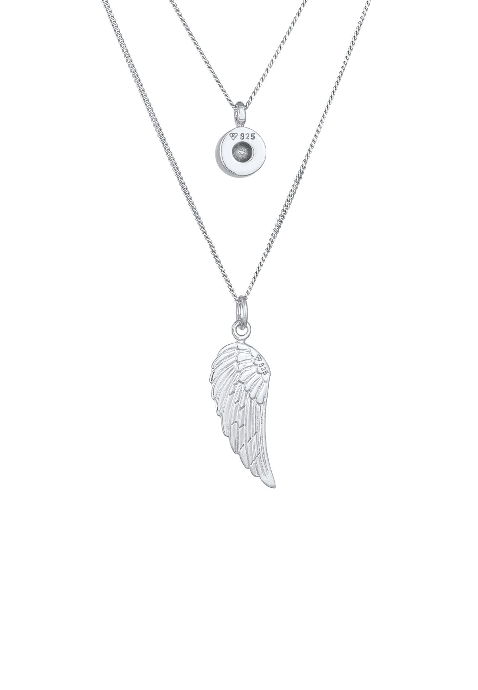 Elli Silberkette »Halskette Layer Flügel Symbol 925 Silber, mit Kristallen von Swarovski®«