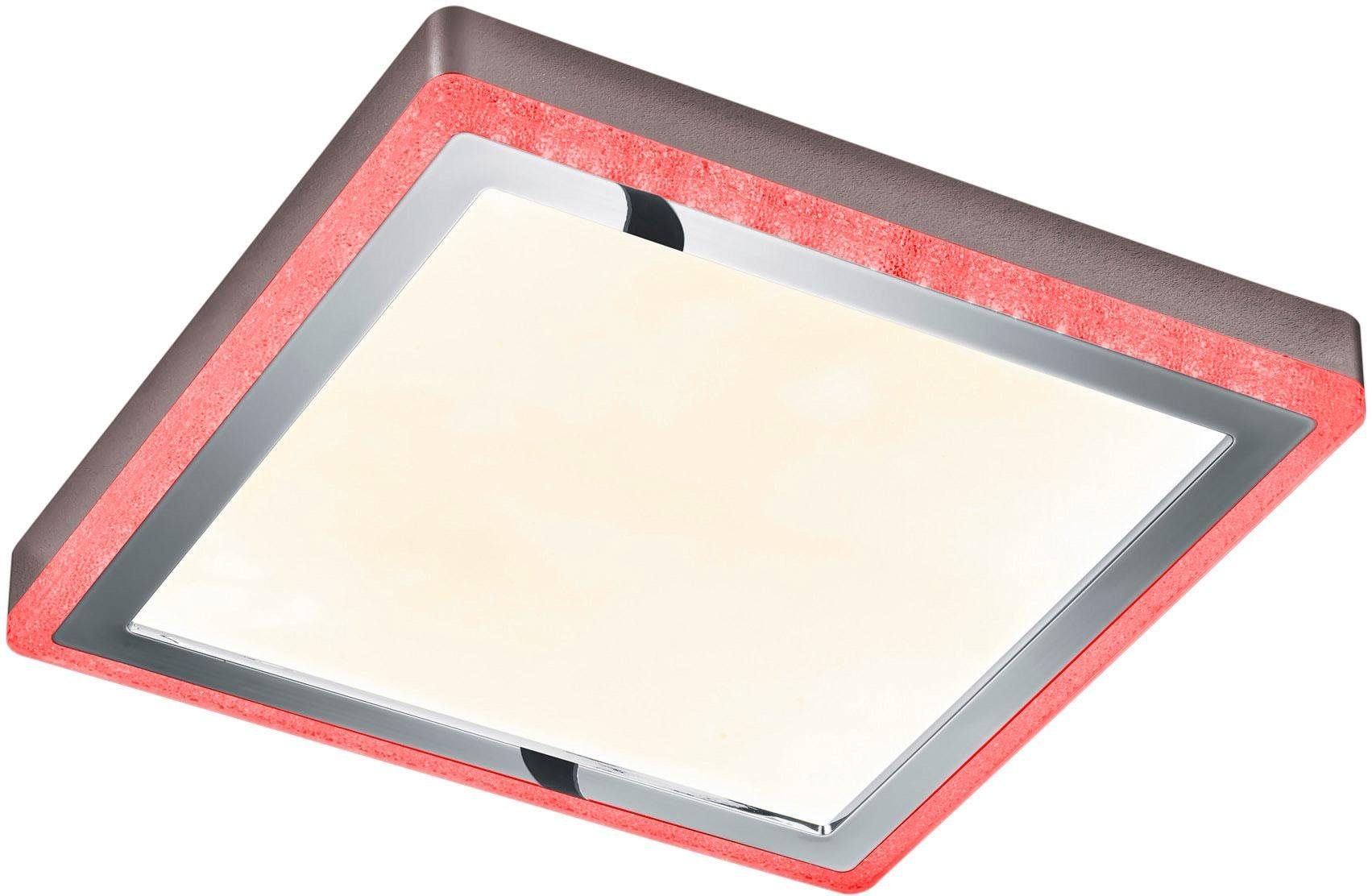 TRIO Leuchten LED Deckenleuchte »Slide«, 1 flammig, Leuchtmittel LED-Board | LED fest integriert, Fernbedienung, integrierter Dimmer, Nachtlicht, RGBW-Farbwechsler