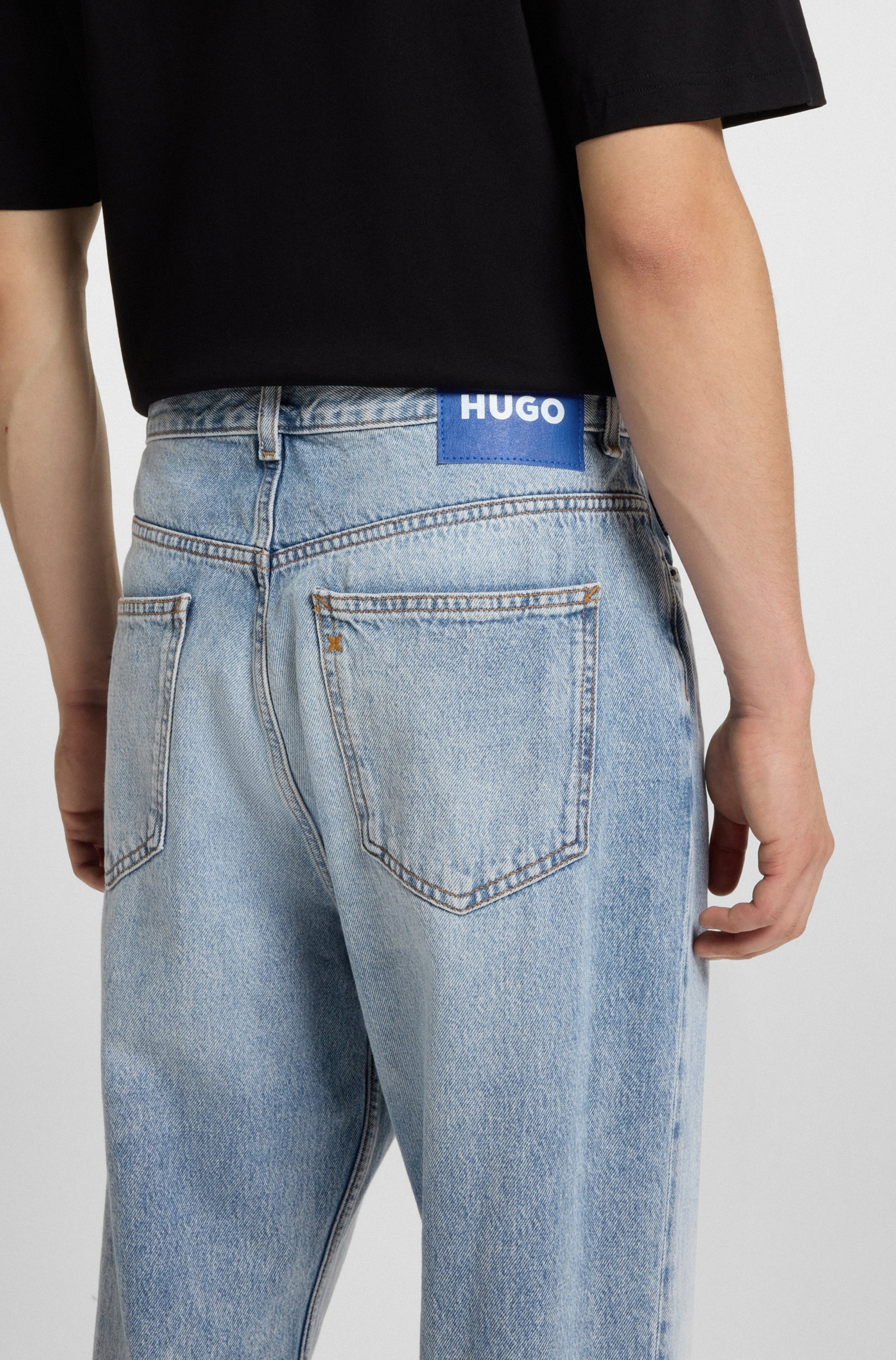 HUGO Blue Loose-fit-Jeans »Nate« in heller Waschung