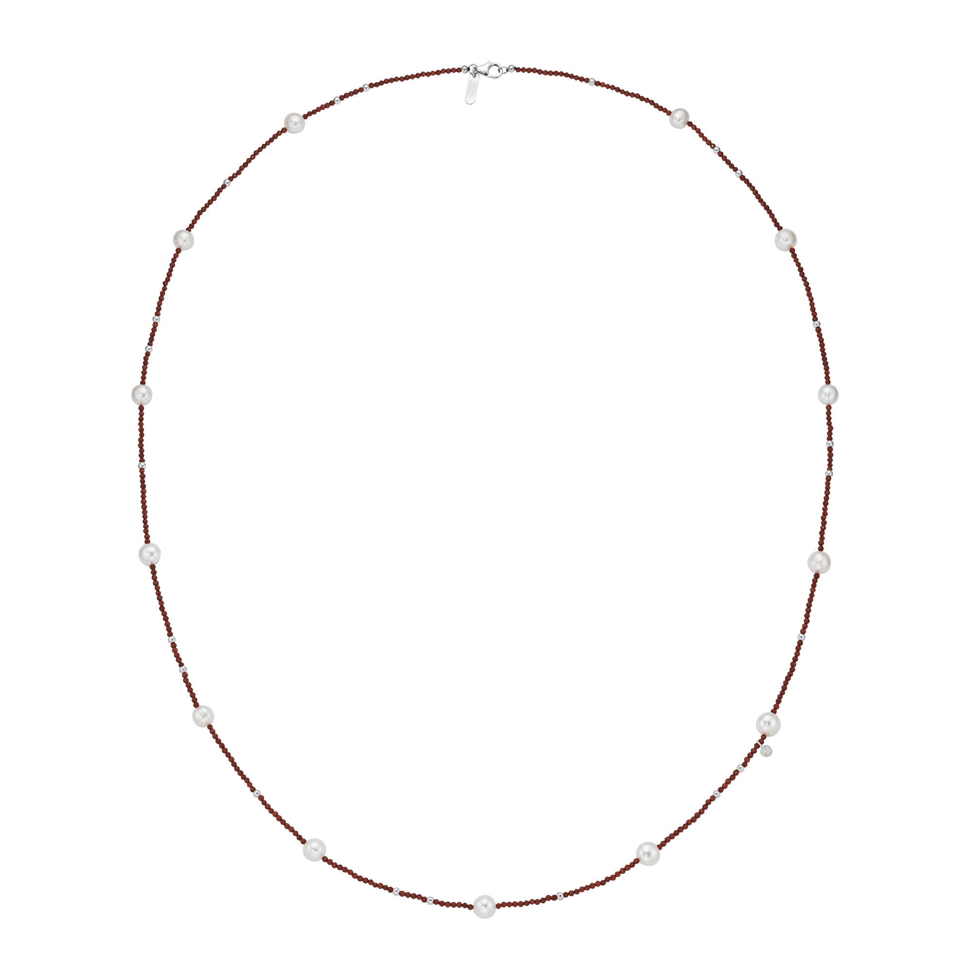 GIORGIO MARTELLO MILANO Collier »Collier mit Süßwasser-Perlen und Ziersteinen, Silber 925«