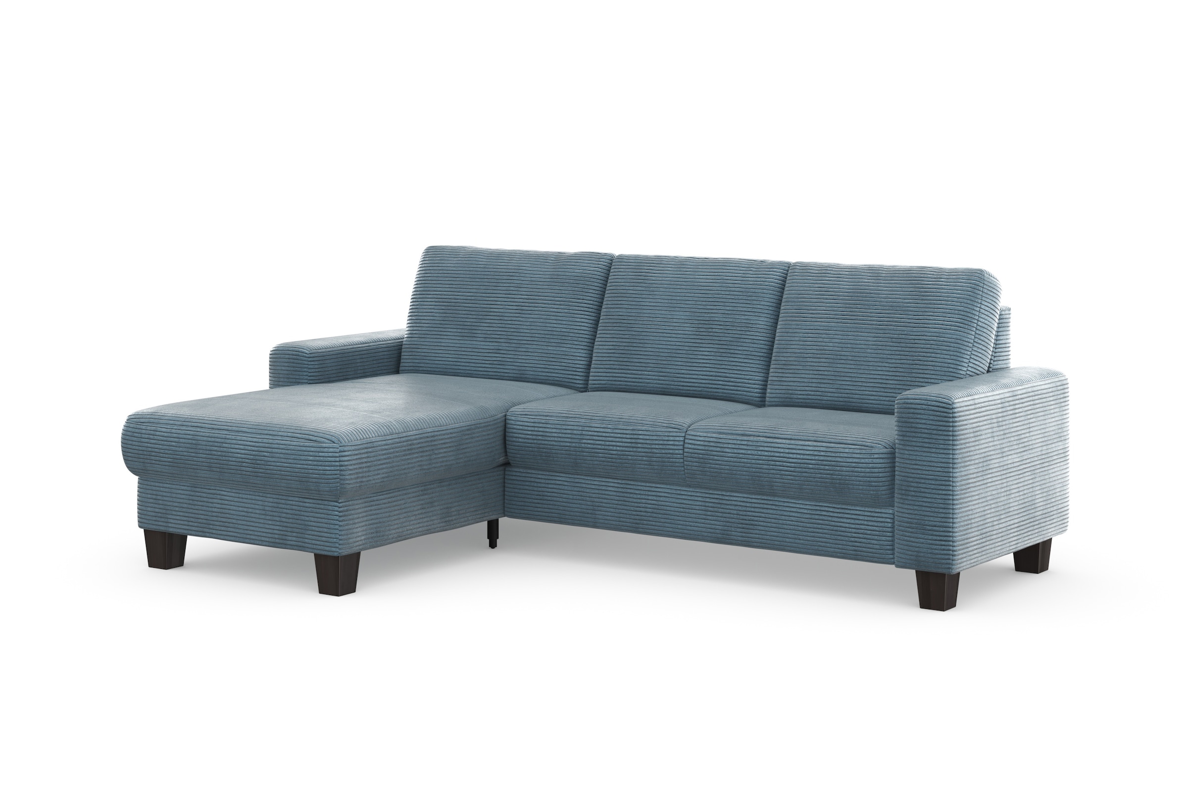 Home affaire Ecksofa »Summer L-Form« mit Recamiere, mit oder ohne Bettfunktion und Bettkasten, Cord-Bezug,