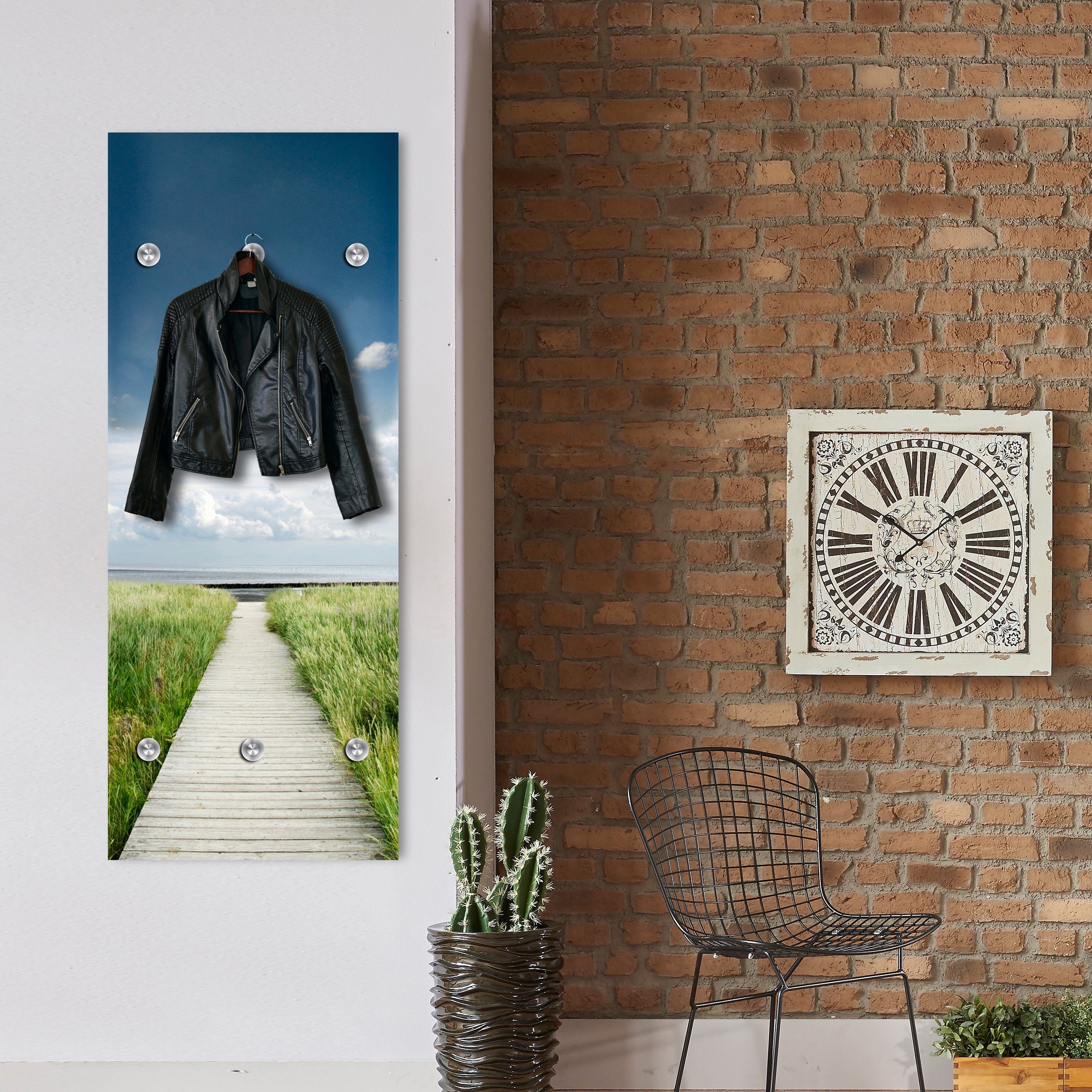 queence Garderobenleiste »Dünen« mit 6 Haken, 50 x 120 cm