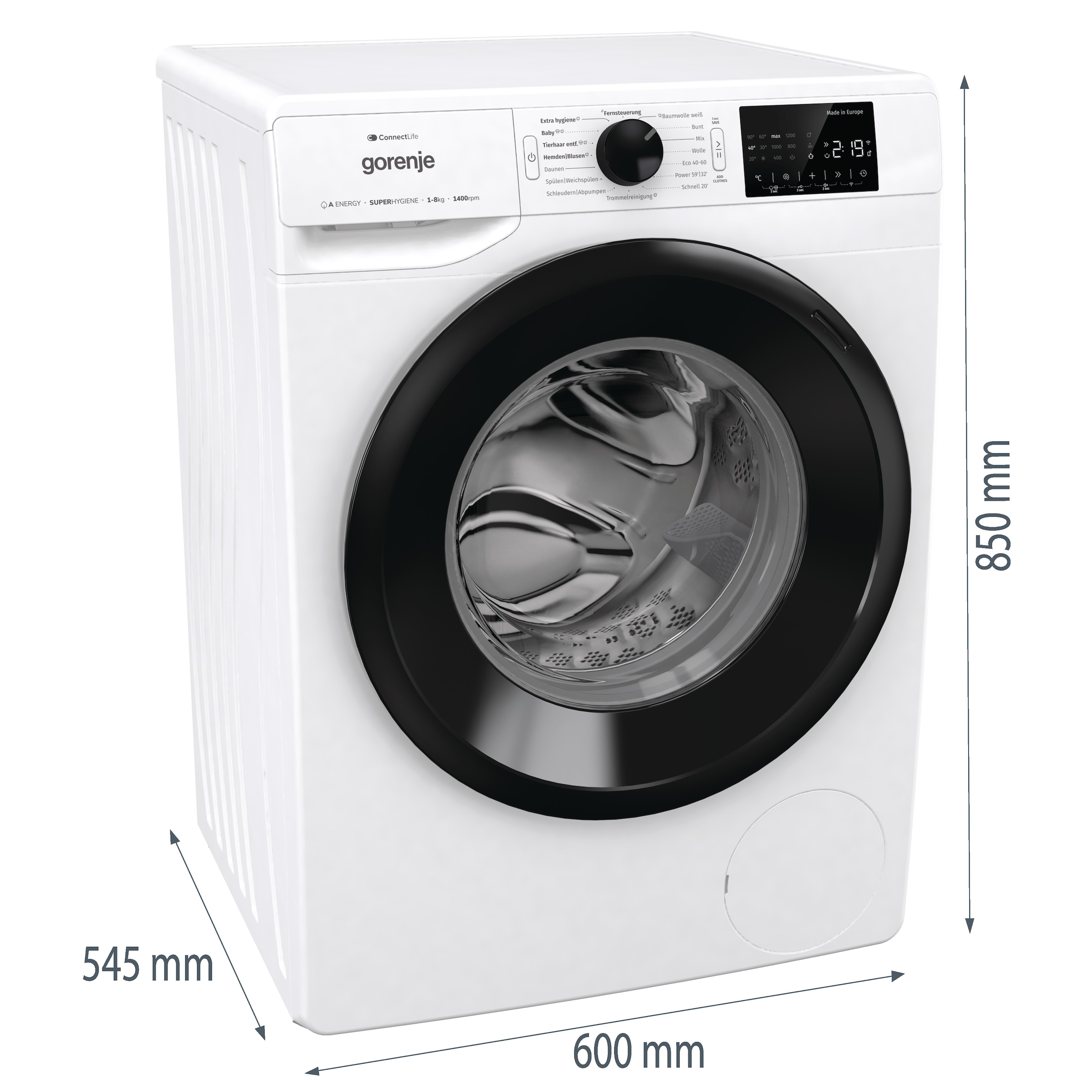 GORENJE Waschmaschine »WPNEI84A1TS«, 8 kg, 1400 U/min, Energieklasse A-10%