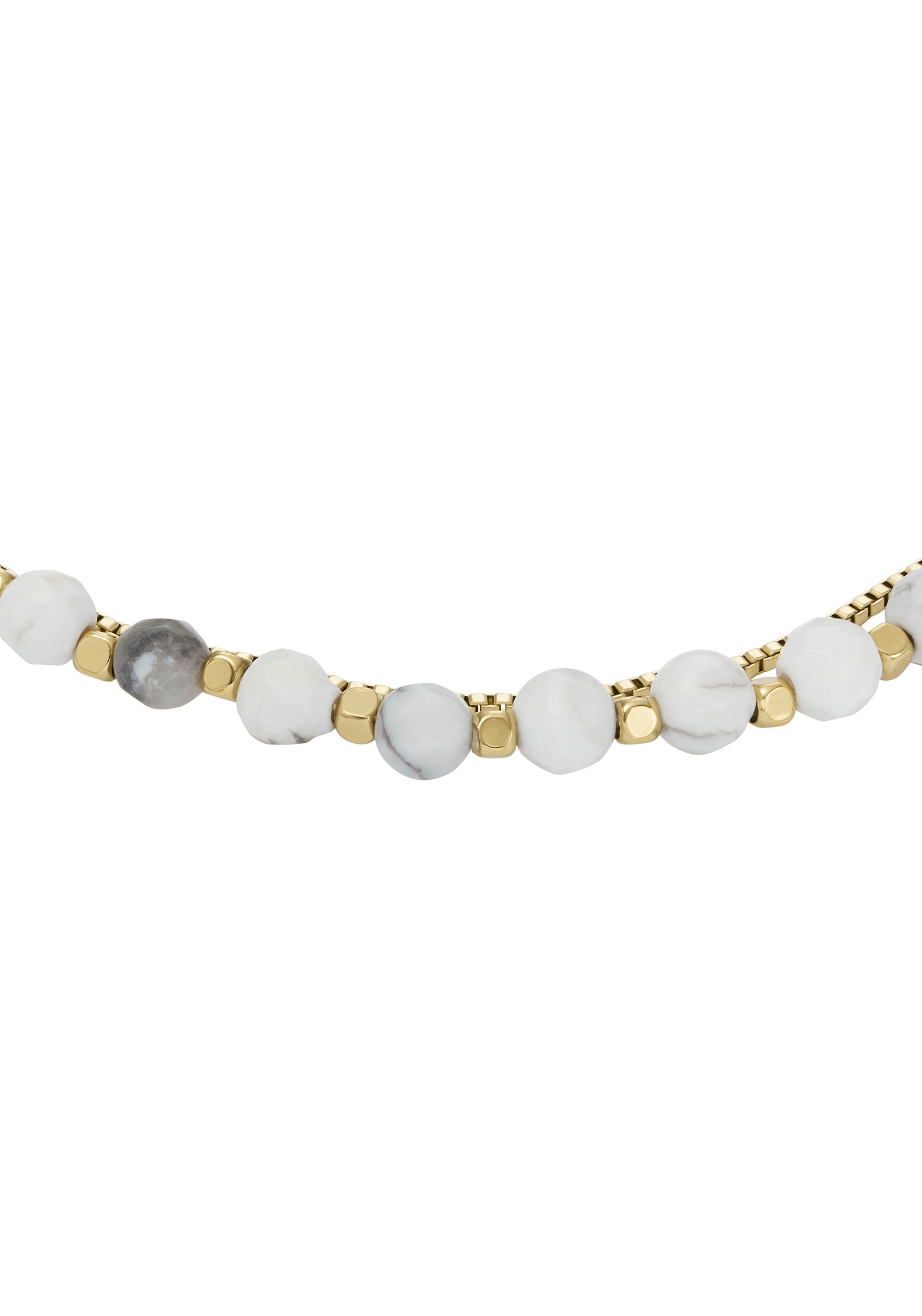 Fossil Armband »Schmuck Geschenk Edelstahl Armschmuck JEWELRY«, mit Howlith, Rosenquarz oder Türkis