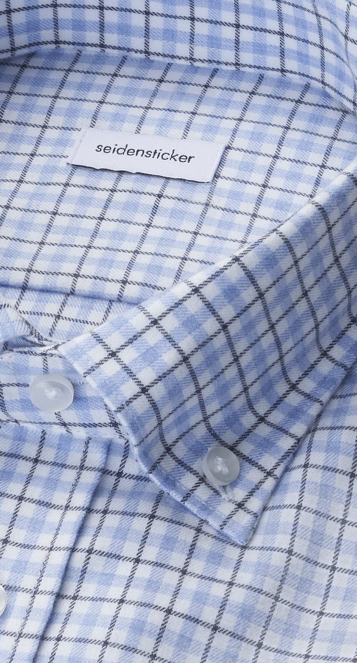 seidensticker Flanellhemd »Schwarze Rose«, Slim 1/1 Button-Down-Kragen Karo
