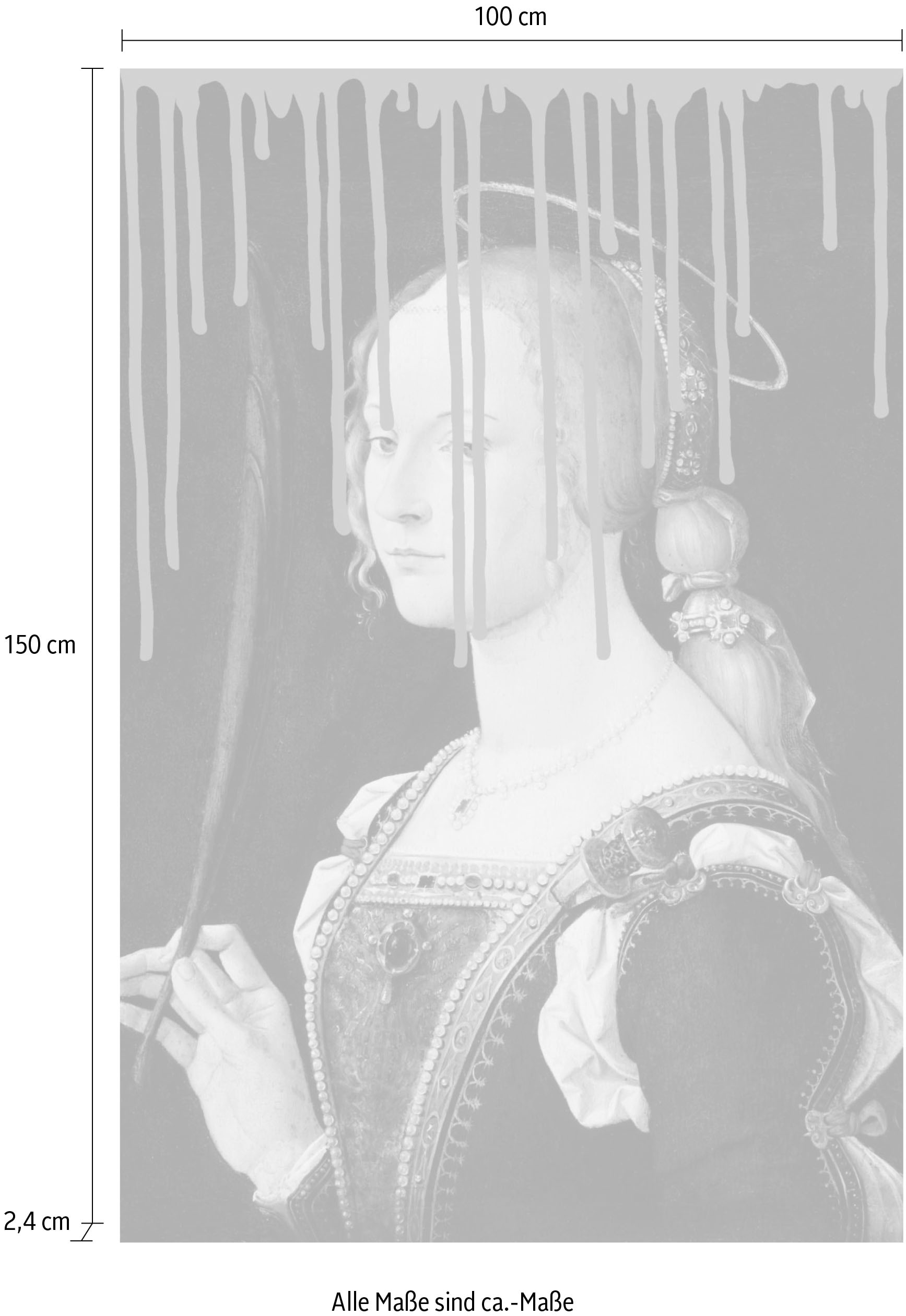 queence Acrylglasbild »Frau mit Farbklecks«, Kunst-Gemälde-Frau-Bilder von Frauen-Historische Persönlichkeiten-Formen, Fine Art-Print in Galeriequalität