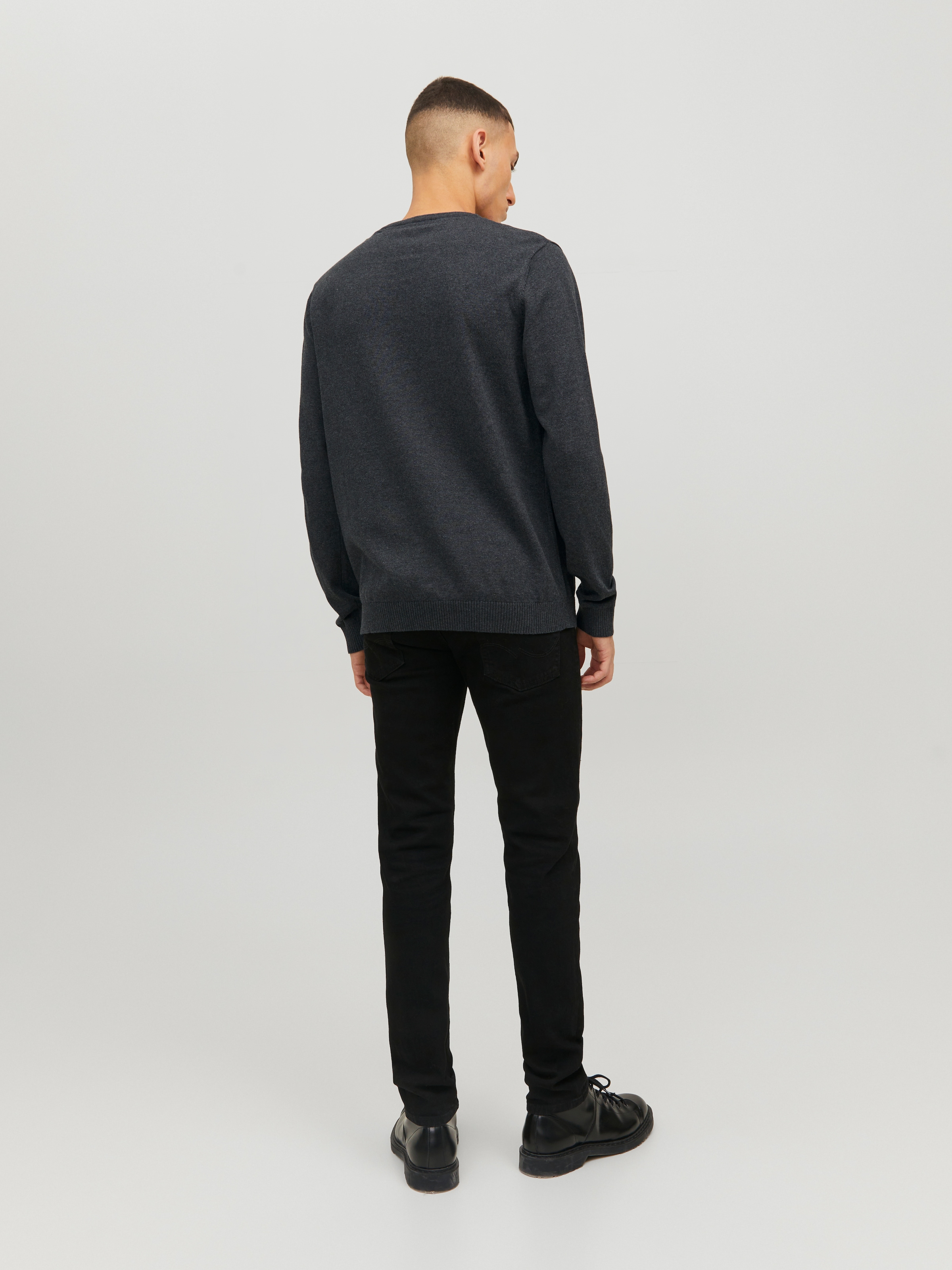 Jack & Jones Rundhalspullover »JJEBASIC mit Rundhals, ideal für Job und Freizeit« unifarben, modisch, slim fit, Baumwolle, Rundhals