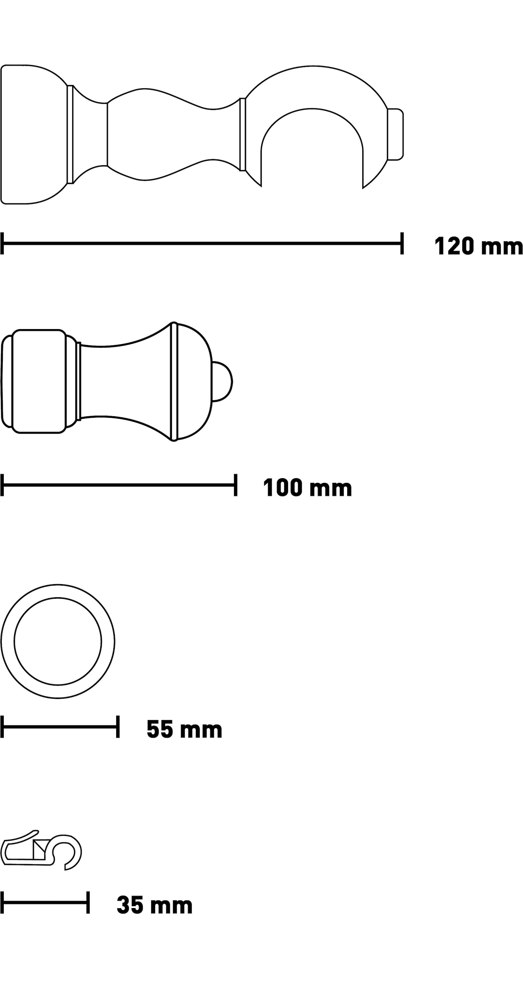 SN DECO GROUP Gardinenstange »Ares« 1 läufig-läufig Fixmaß 28 mm, Holz, verschiedene Längen und Farben, Komplettset