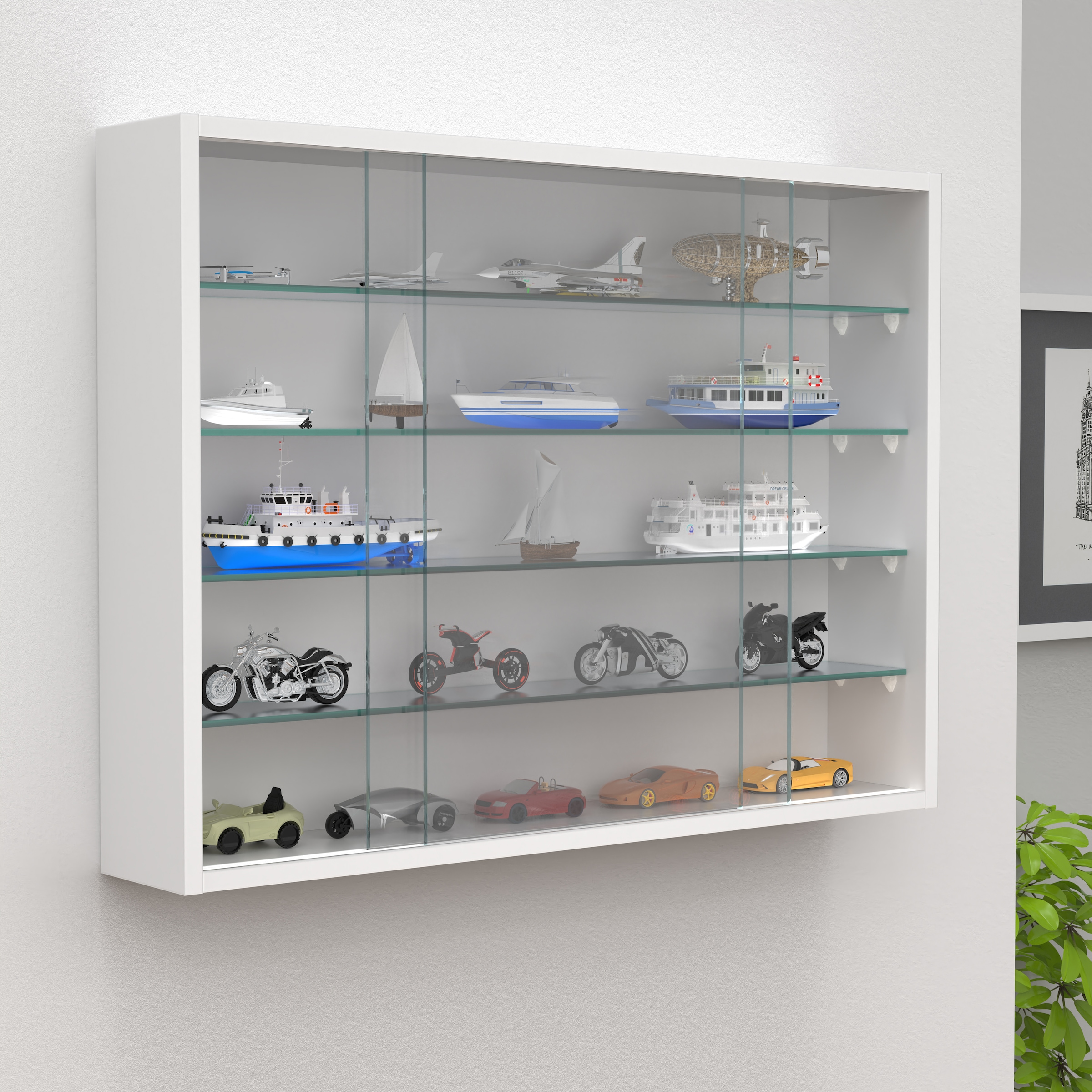 VCM Wandregal »Hängevitrine Wandvitrine Sammel Deko Drivalo L« 1 Stk. tlg.