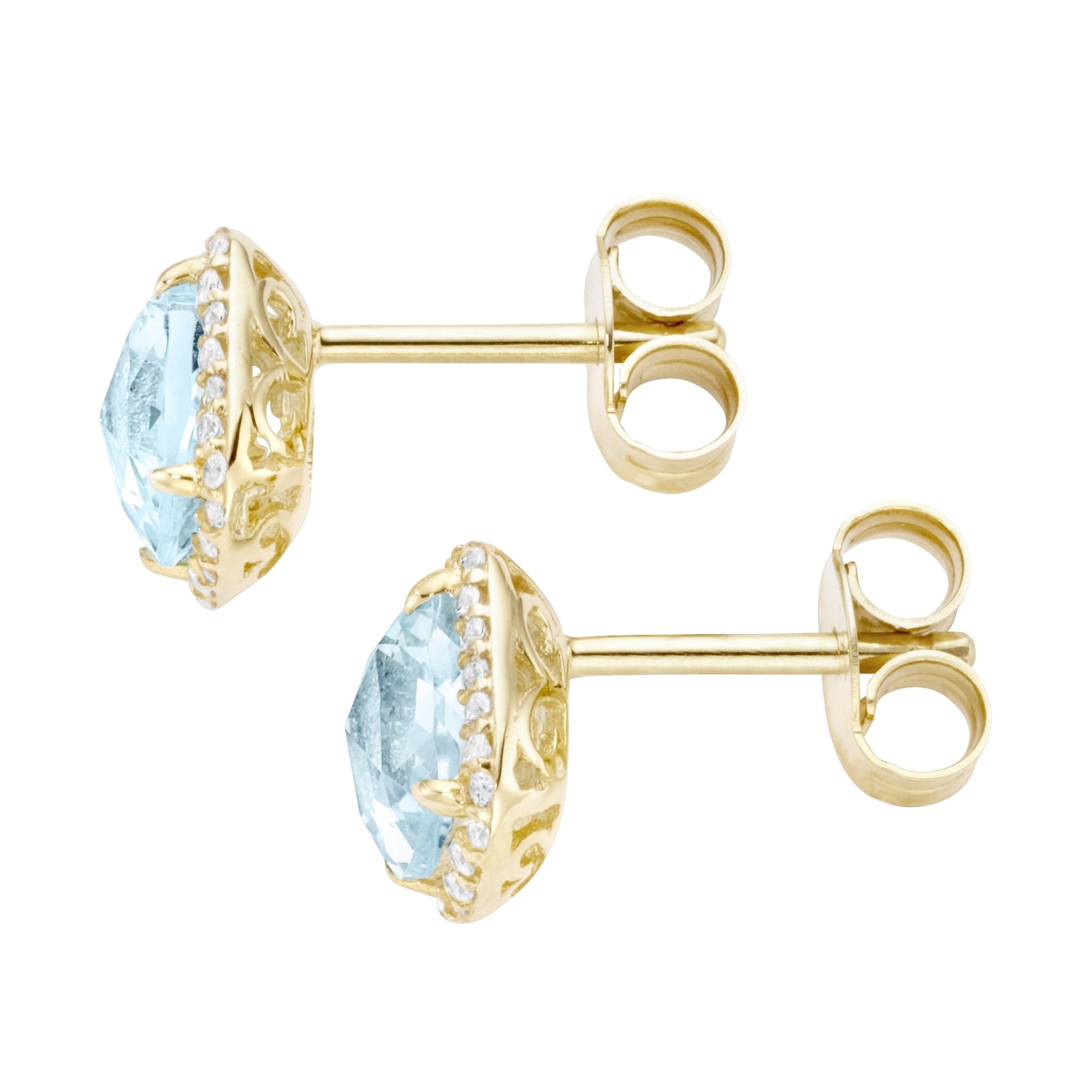 Luigi Merano Paar Ohrstecker »Ohrstecker Mit Blautopas und Zirkonia, Gold 375«