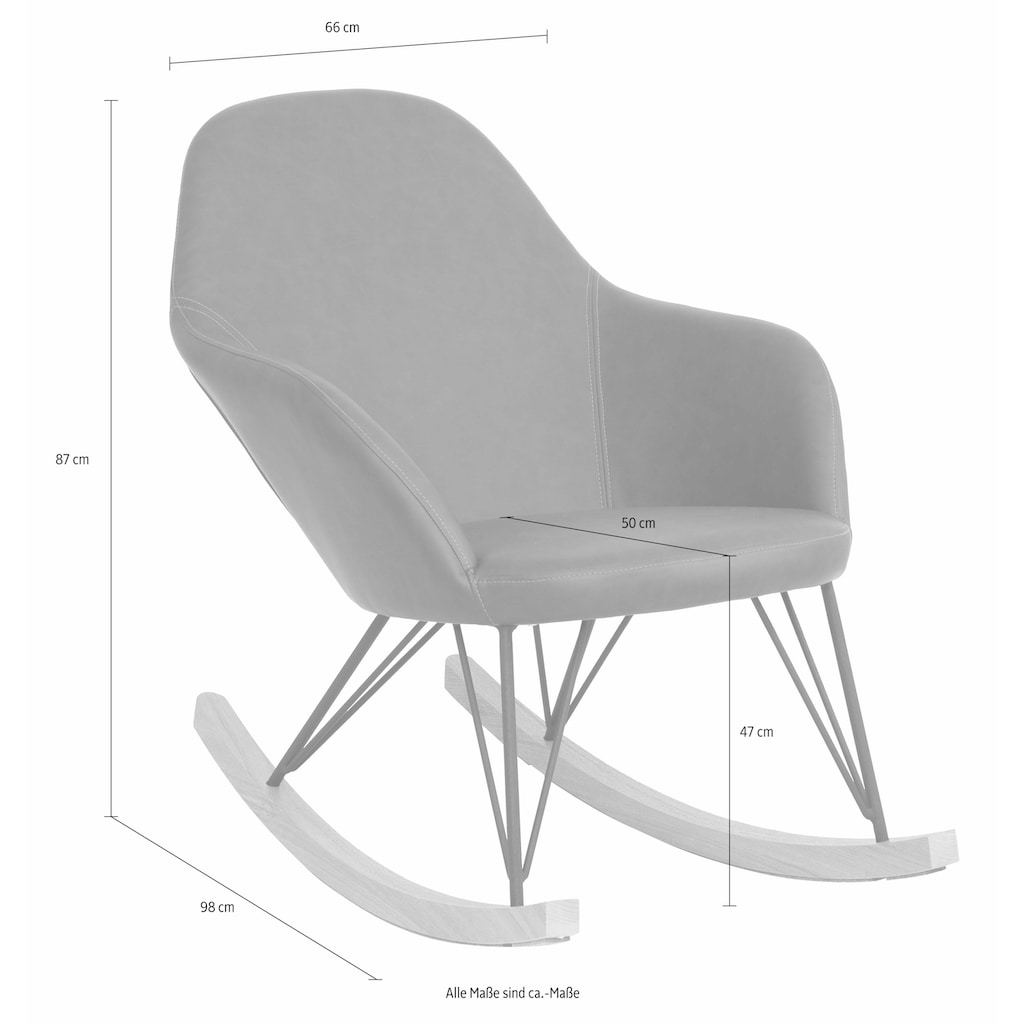 Home affaire Schaukelstuhl »Tampa«, Stahlbeine mit Holzkufen, moderne Optik, Korpus gepolstert
