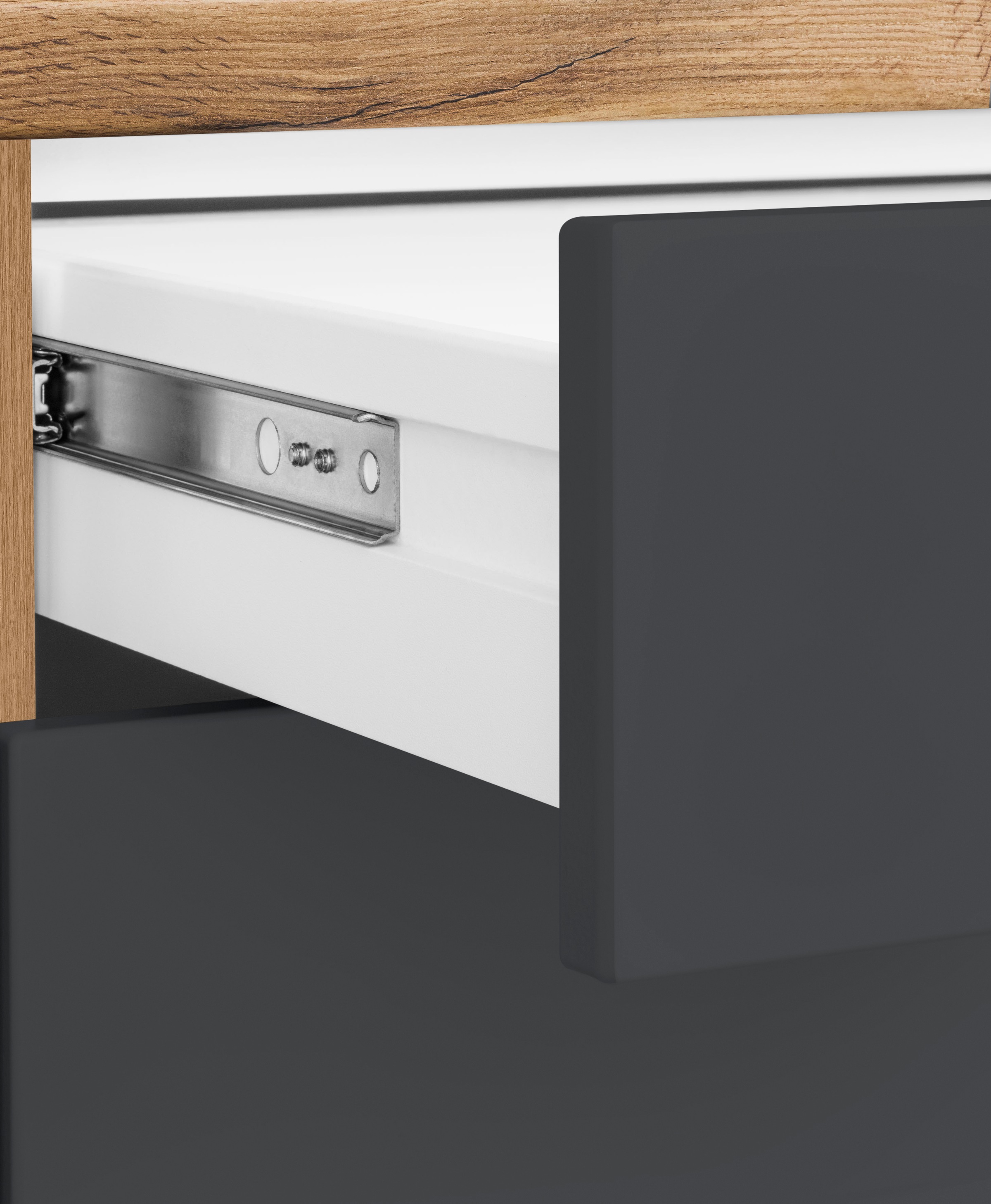 KOCHSTATION Küchenzeile »KS-Luhe« 300 cm breit, wahlweise mit oder ohne E-Geräten, gefräste MDF-Fronten