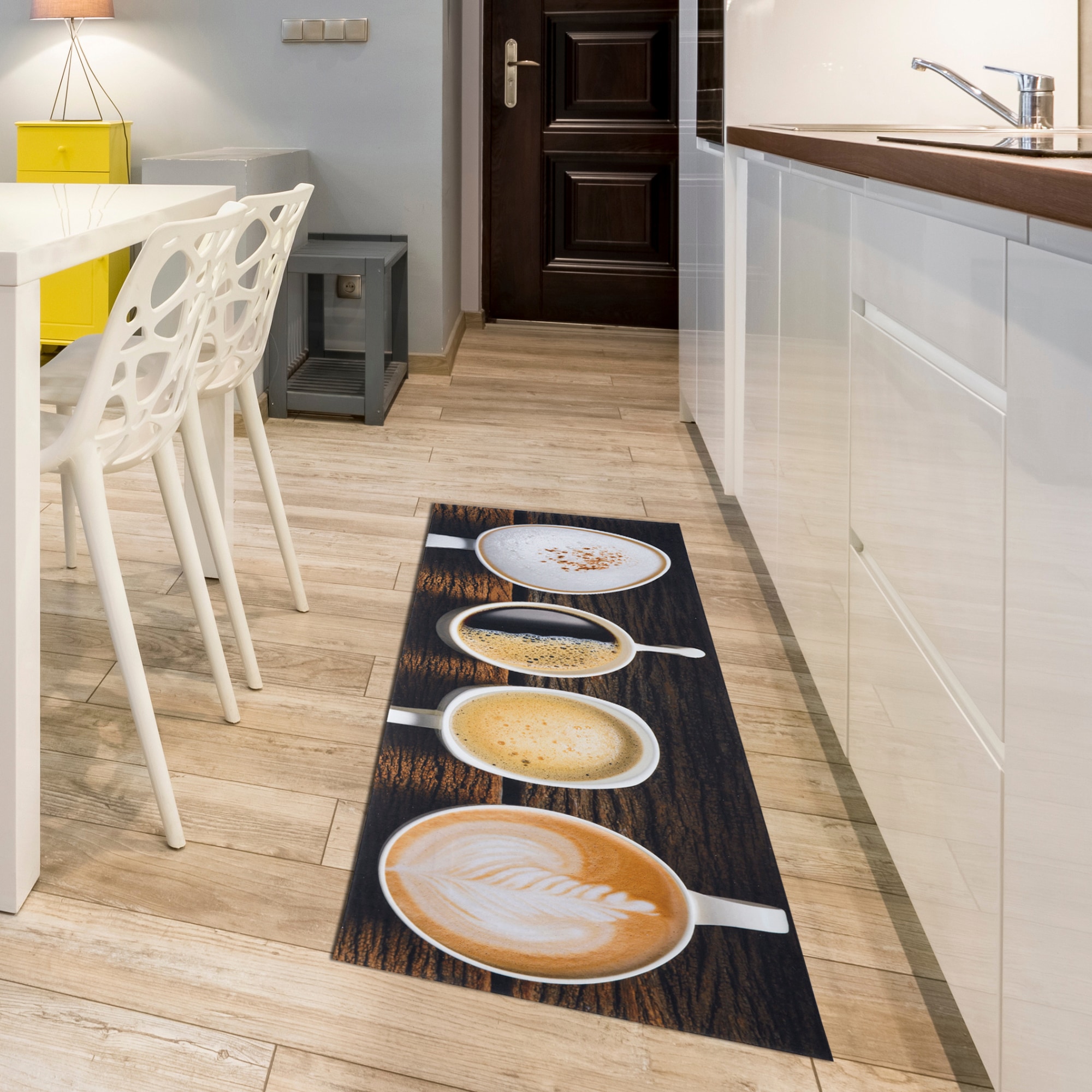 Andiamo Läufer »Kitchen« rechteckig 3 mm Höhe Vinyl-Küchenläufer, moderne Küchenmotive, Pasta, Gewürze, Kaffee