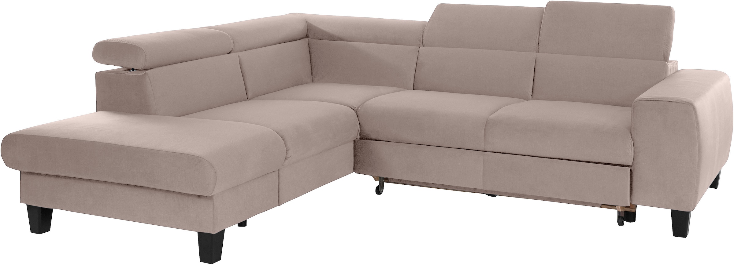 COTTA Ecksofa »Morven L-Form« wahlweise mit Bettfunktion, Bettkasten & Wireless-Charger