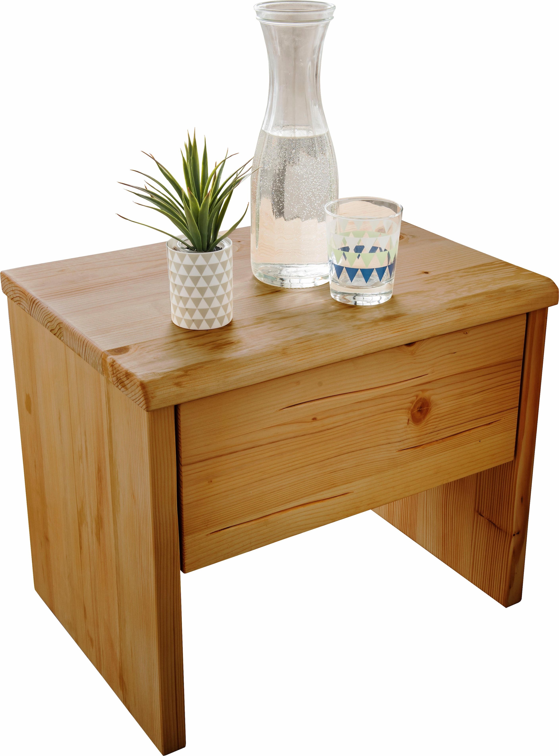 Home affaire Schlafzimmer-Set »Ultima«, (Set, 3 tlg., Liegefläche 180x200cm, Belastbarkeit je Seite bis zu 200kg), 3tlg., massives Fichtenholz, FSC-zertifiziert, in Balken-Optik