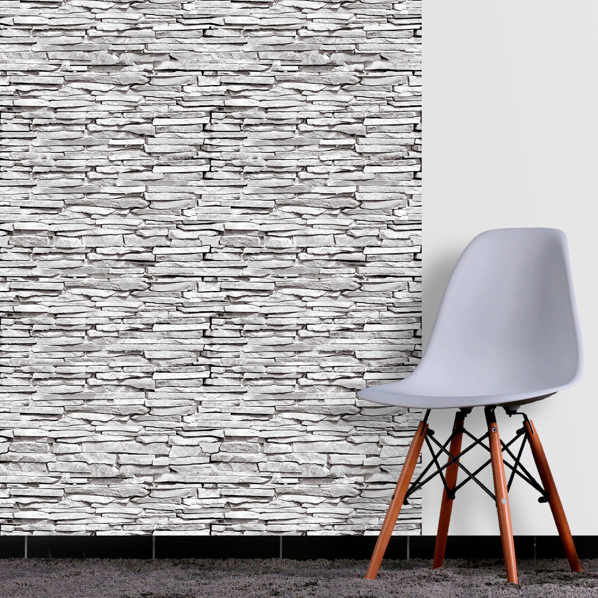 queence Vinyltapete »Fatjete« Abriebeffekte | Steinoptik | bedruckt | clean | minimalistisch | unifarben glatt 90x250cm, selbstklebend, kinderleichte Anbringung, , Sticker