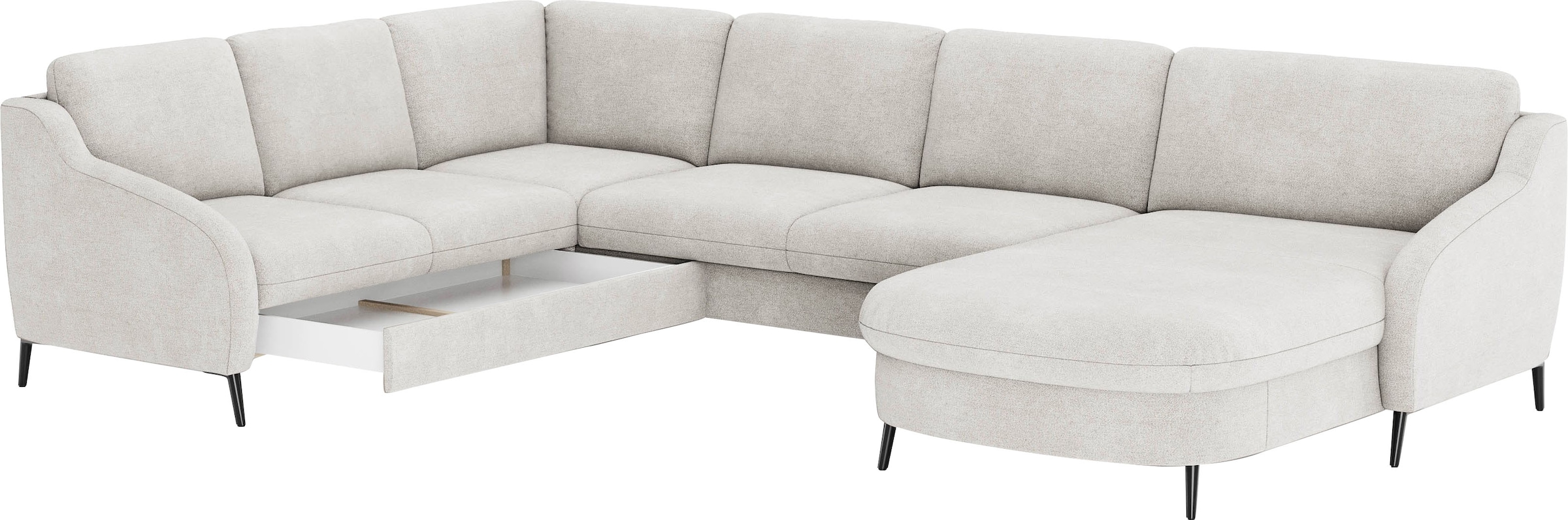 sit&more Wohnlandschaft »Soul U-Form«, wahlweise mit Bettfunktion und Bettkasten oder Schubkasten