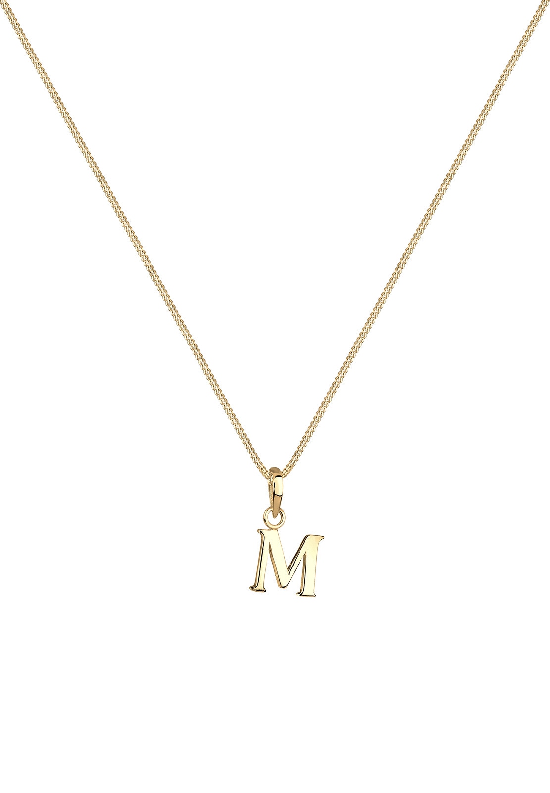 Elli Kette mit Anhänger »Halskette Letter M 925 Sterling Silber vergoldet«
