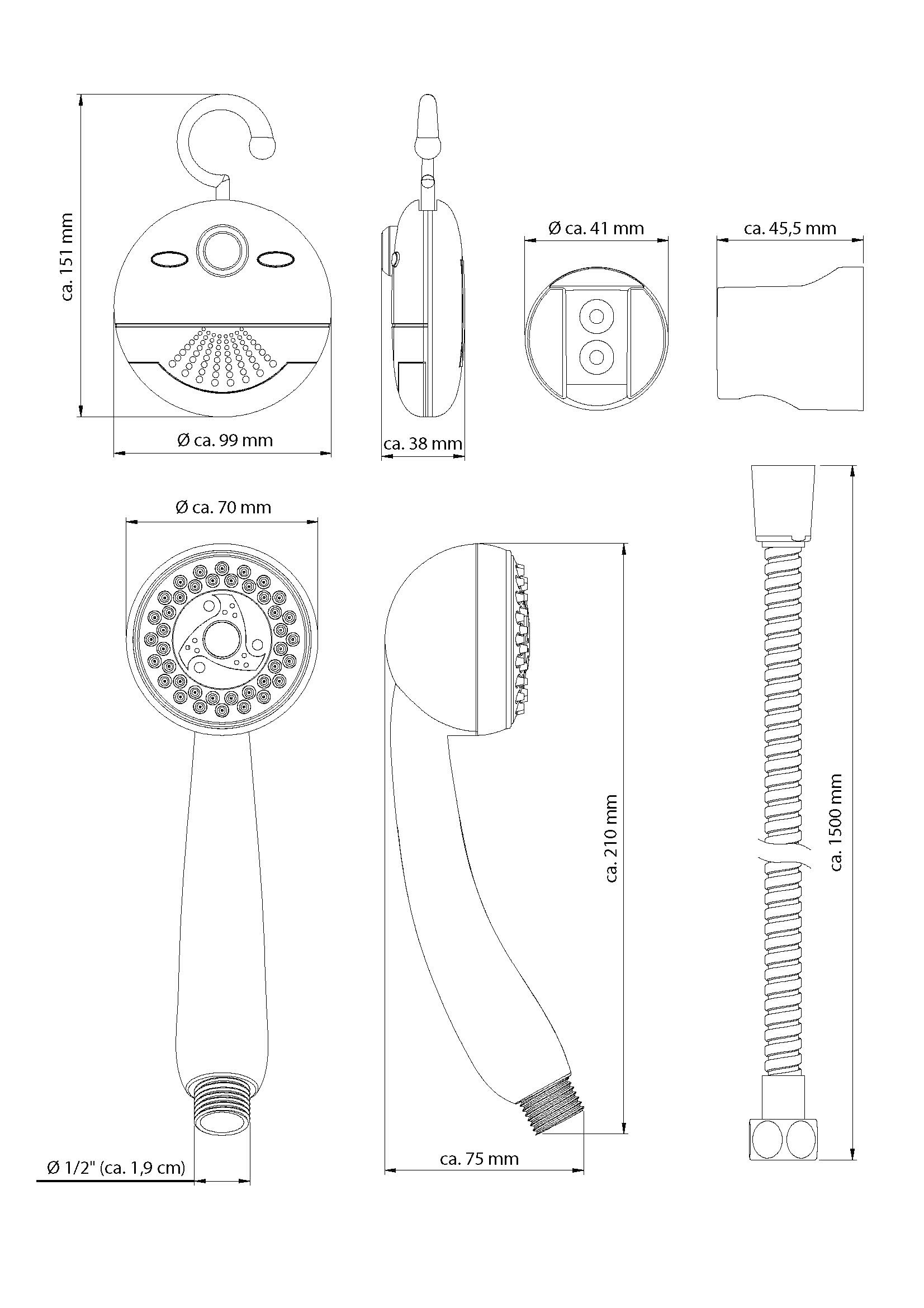 Kirchhoff Handbrause »SHOWER & SWING«, mit Duschradio