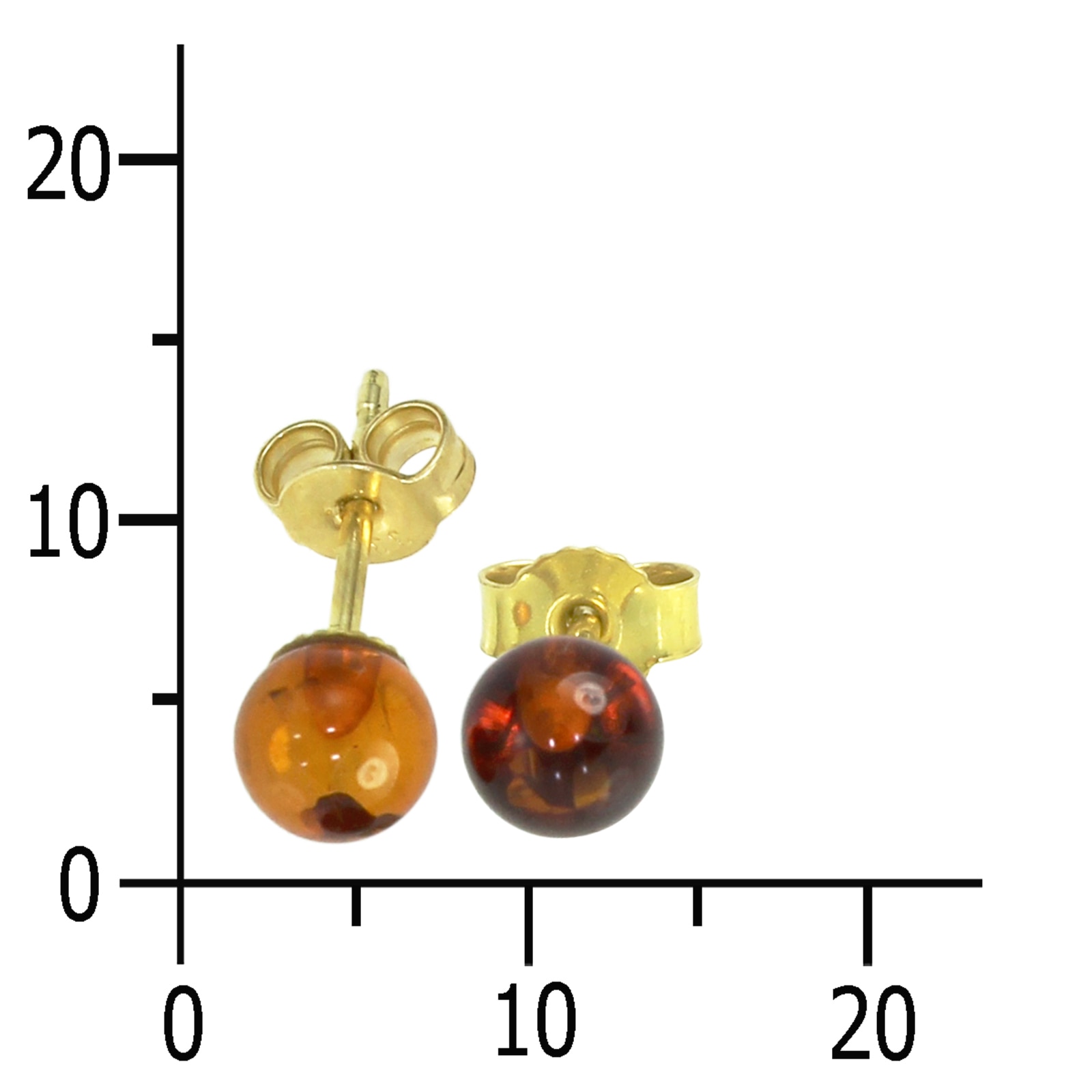 OSTSEE-SCHMUCK Paar Ohrstecker »- Klassisch 6 mm - Gold 333/000 - Bernstein«