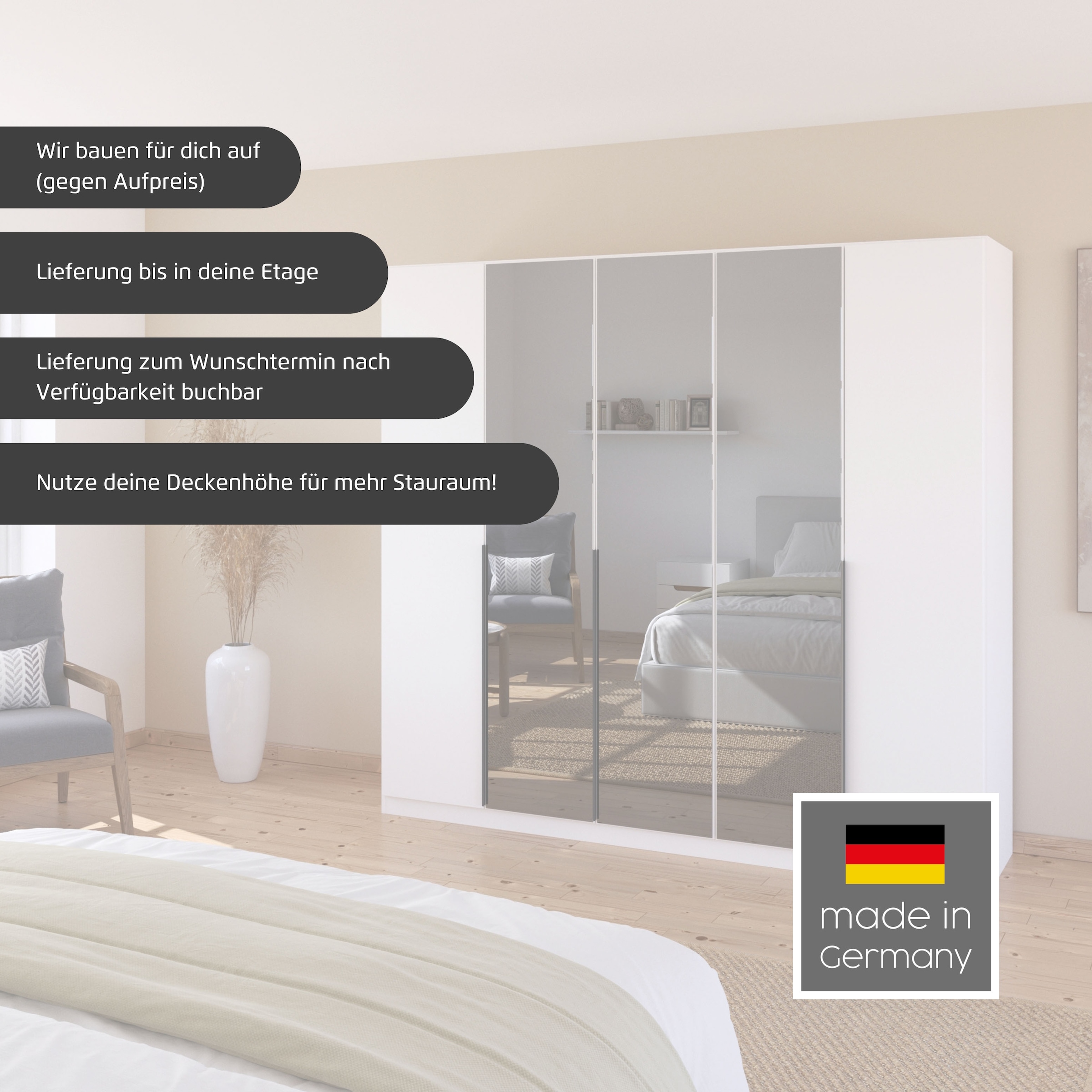 INOSIGN Schwebetürenschrank »Ferris«, BESTSELLER, Schrank Breite 2,71m, Schlafzimmerschrank in 3 Ausführungen