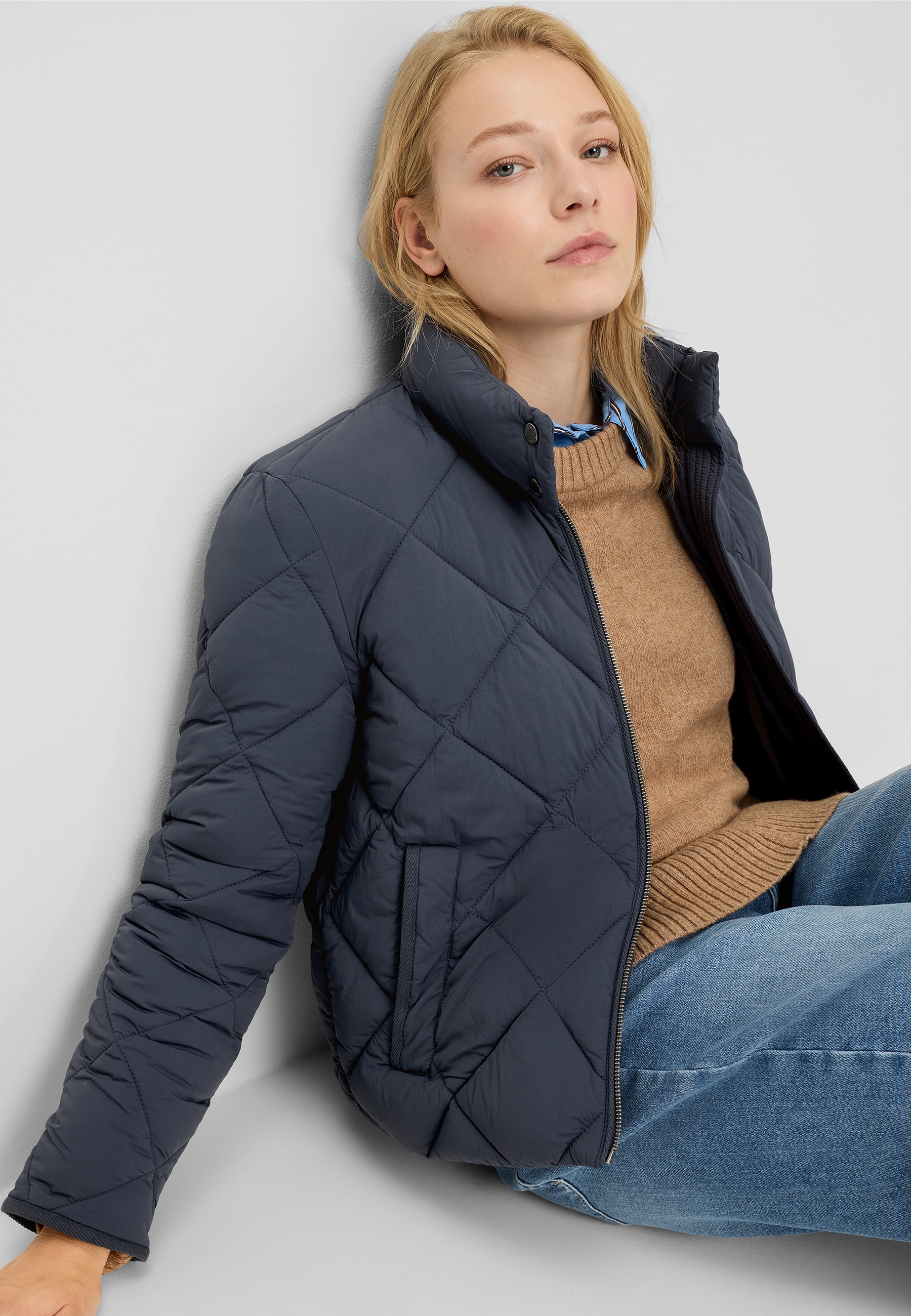 Fuchs Schmitt Steppjacke Stehkragen mit Knöpfen, Regular Fit