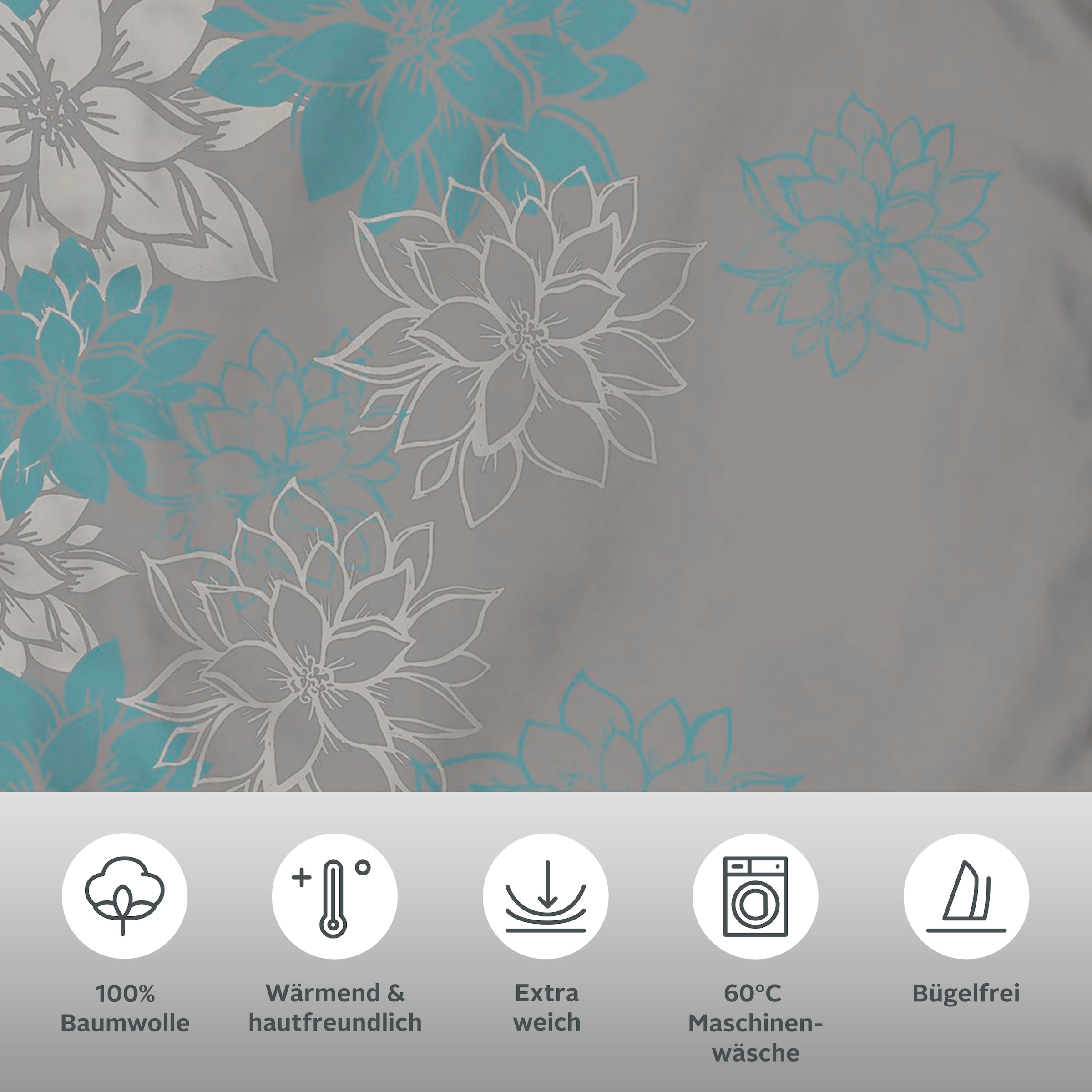 OTTO home Bettwäsche »Susan in Gr. 135x200 oder 155x220 cm« 2 Stk. in verschiedenen Qualitäten, romantische Bettwäsche mit Blumen