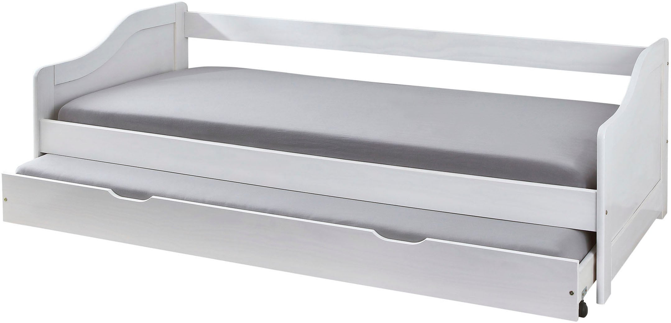 Möbilia Einzelbett 3 Stk. tlg. inklusive Schublade auf Rollen