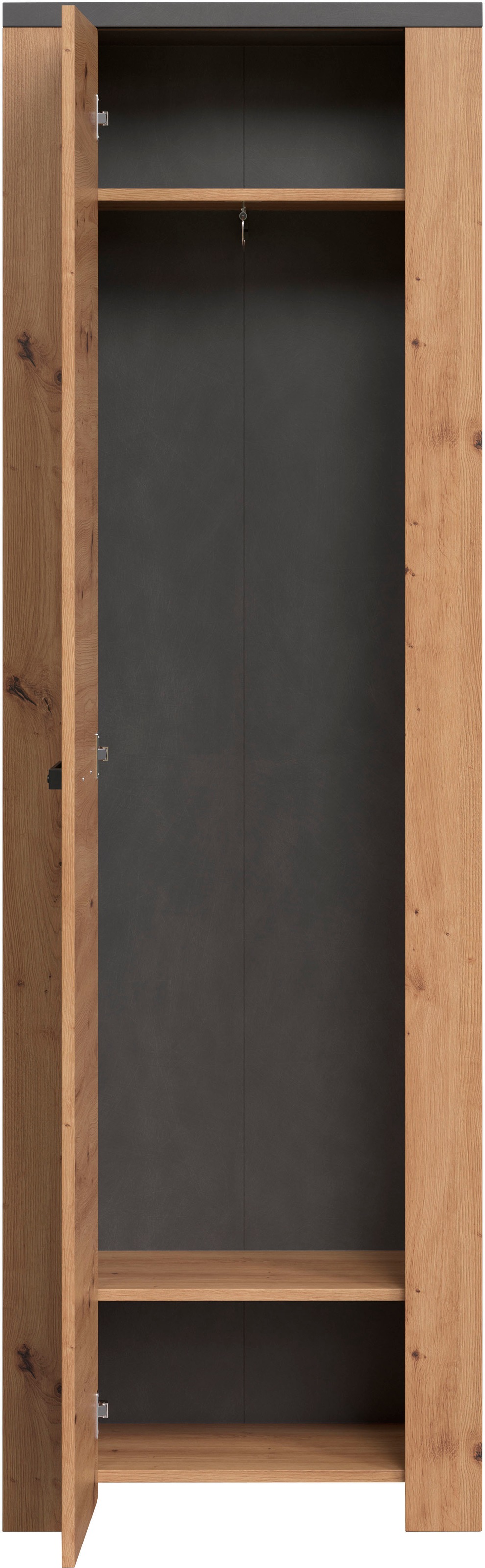 Home affaire Garderobenschrank »Ambres Inkl. ausziehbarer Kleiderstange« 1 Stk. tlg. Garderobenpaneel mit Ablage & Haken - (B/T/H) 62/26/199 cm