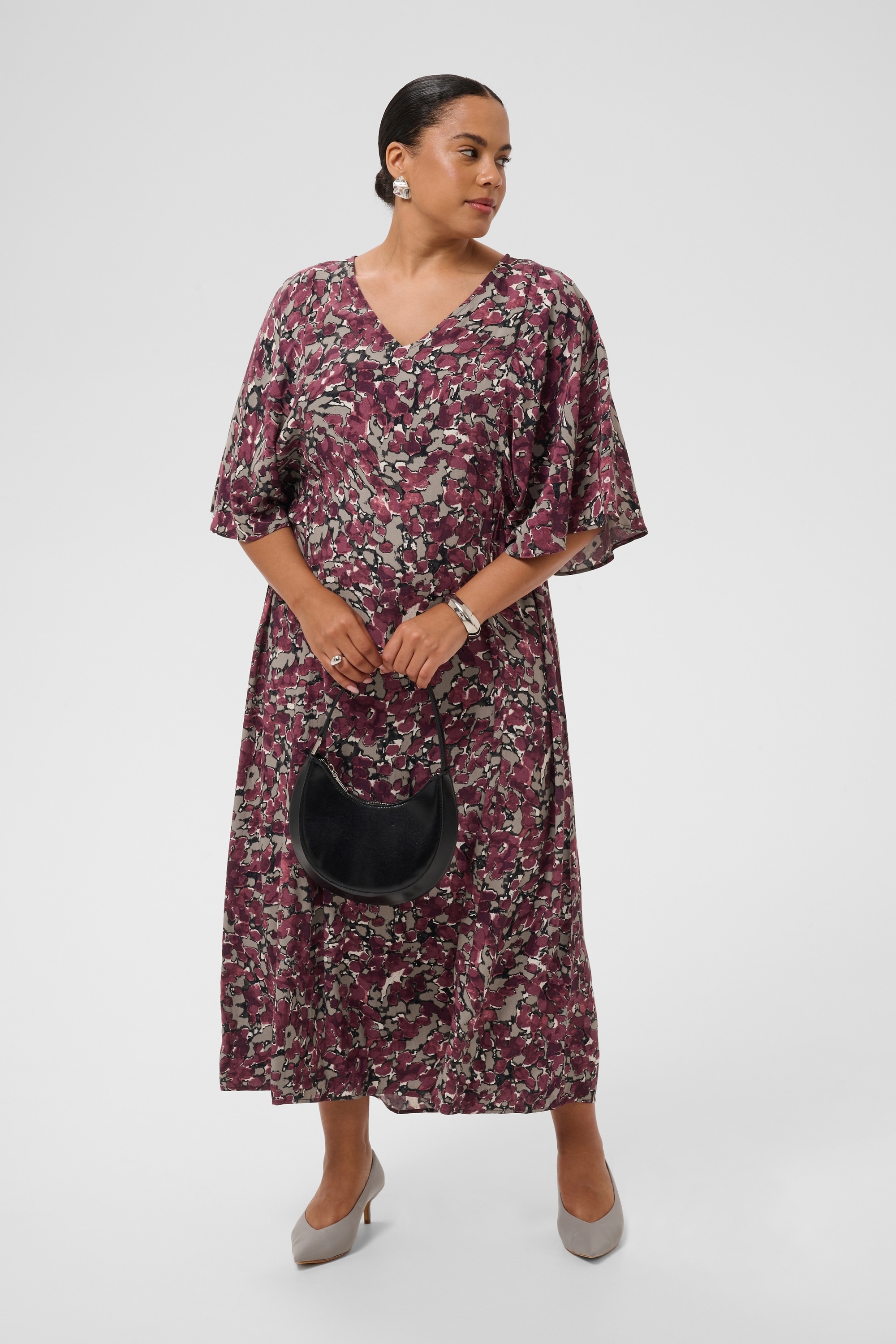KAFFE Curve Midikleid »Damen Kleid KCmaggie«