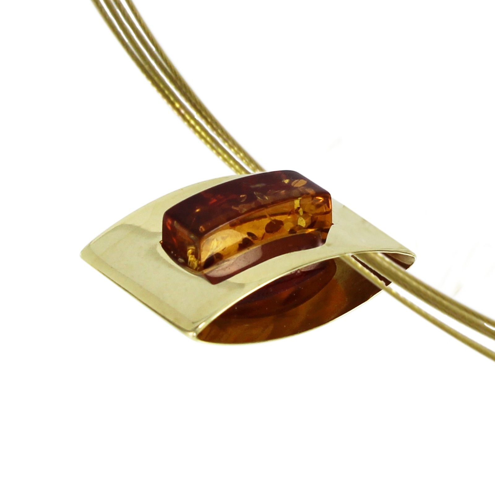 OSTSEE-SCHMUCK Kette mit Anhänger »- Gleiter-Uda - Silber 925/000, vergoldet - Bernstein«