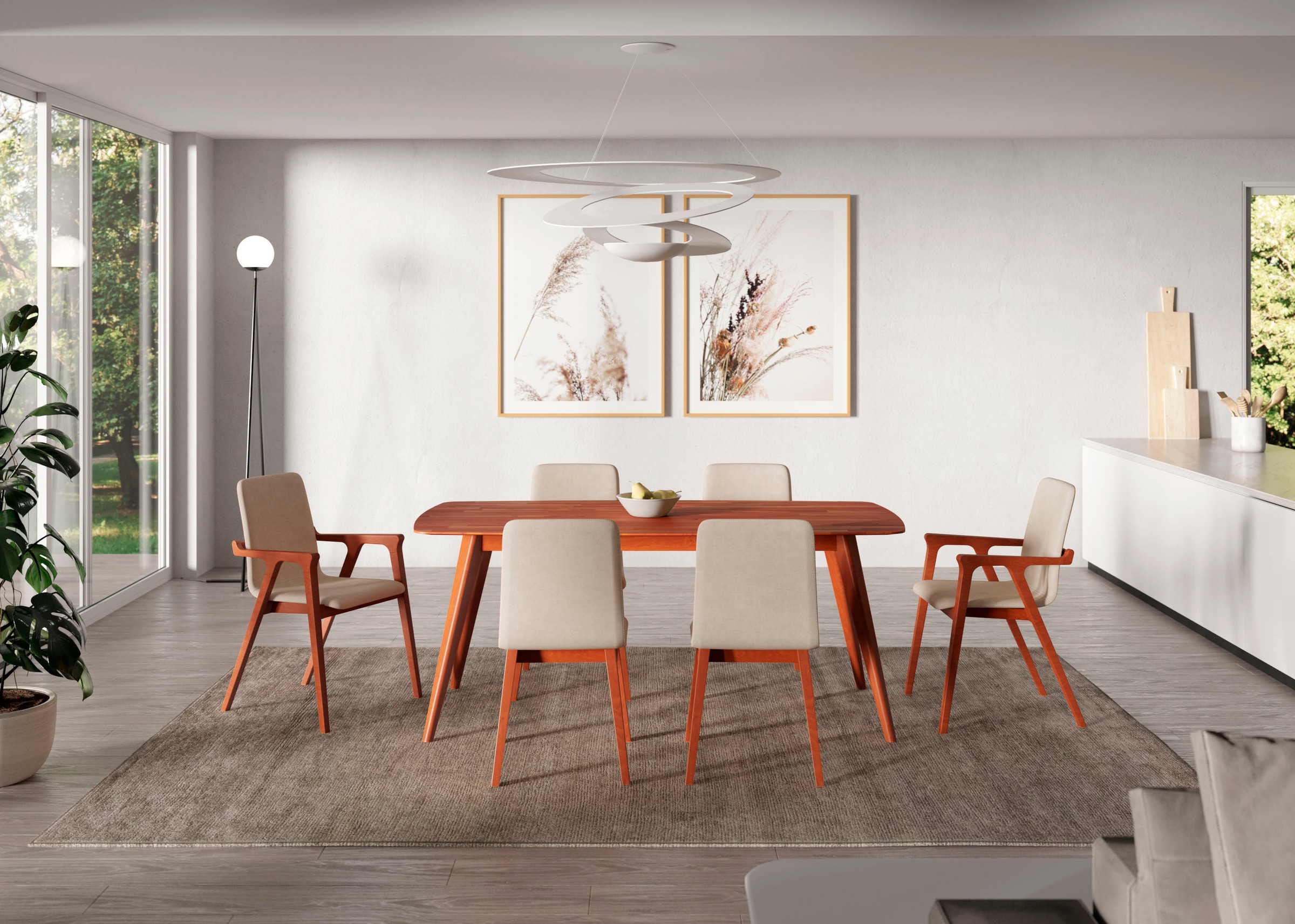 Home affaire Stuhl »Sandy« () 2 Stk.mit verschiedenen Stuhlbeinfarben und Farbvarianten, Sitzhöhe 47 cm