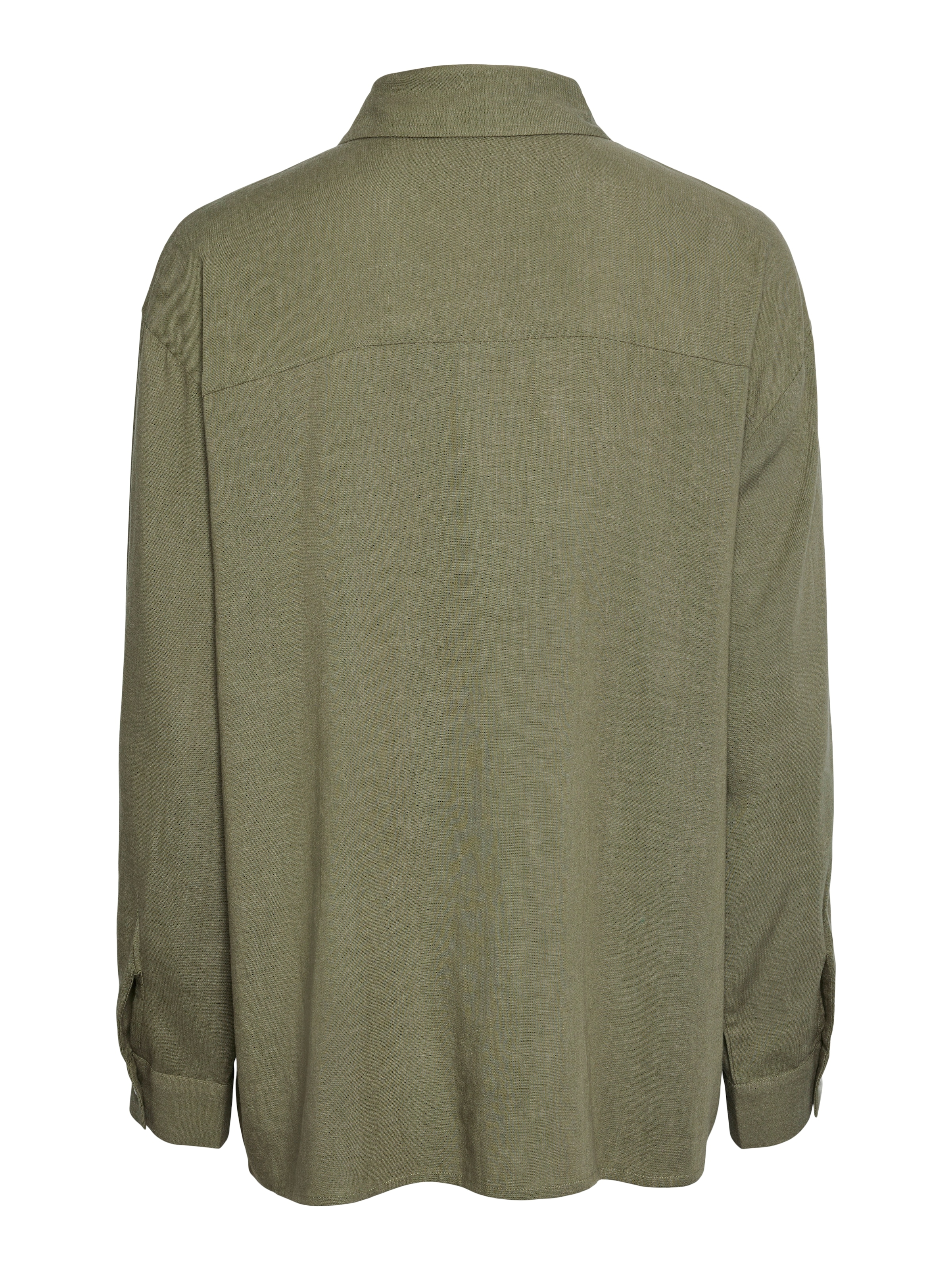 pieces Hemdbluse »PCPIA LS LOOSE SHIRT WVN NOOS«, mit Leinen