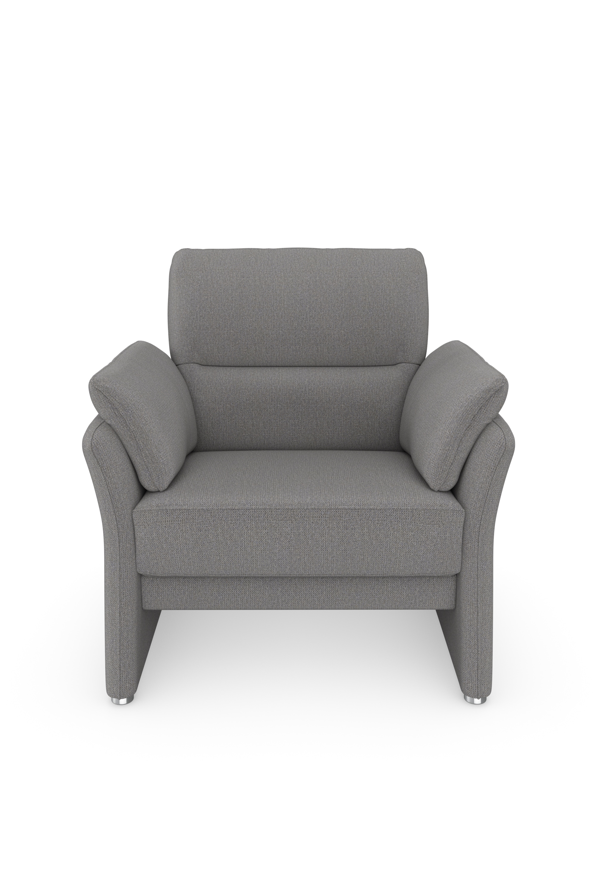 DOMO collection Sessel »Pina elegant und zeitloser Clubsessel, bequemer Cocktailsessel«, Hoher Sitzkomfort, Microfaser hochflorig, dunkelgrau