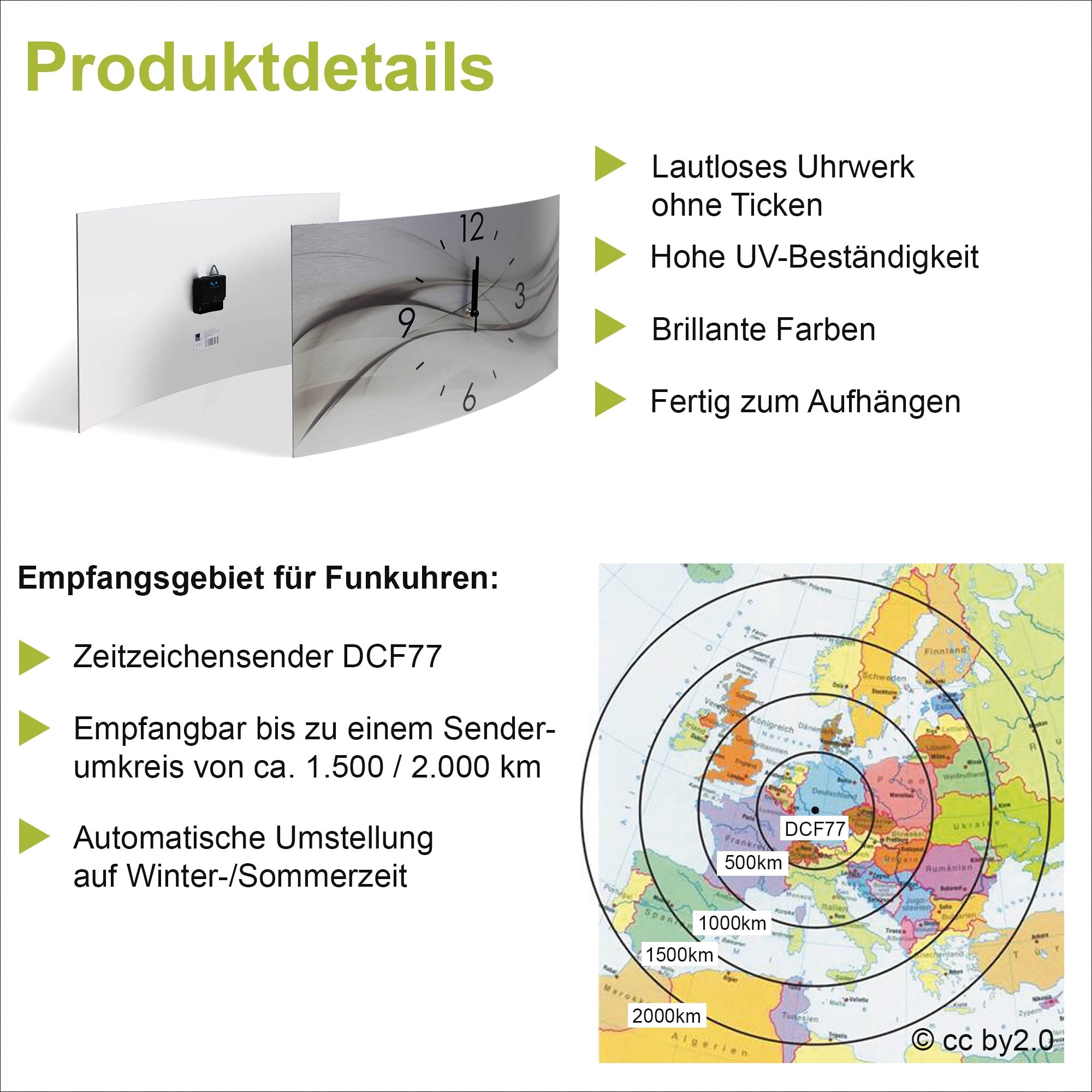 Artland Wanduhr »Abstraktes Design - schöne Welle«, 3D Optik gebogen, mit Quarz- oder Funkuhrwerk, versch. Größen