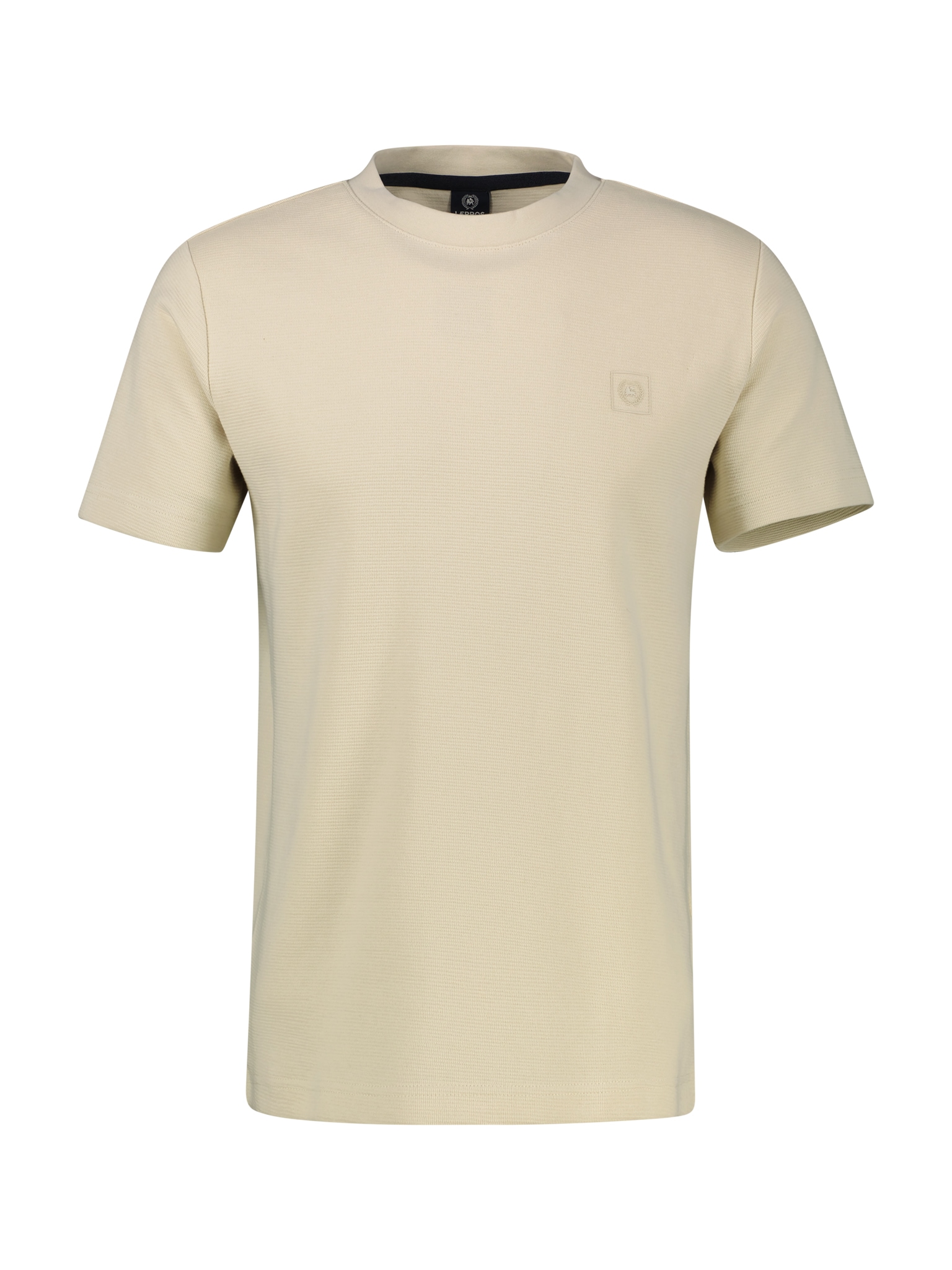 LERROS T-Shirt in Waffel-Piqué und mit Logo-Badge