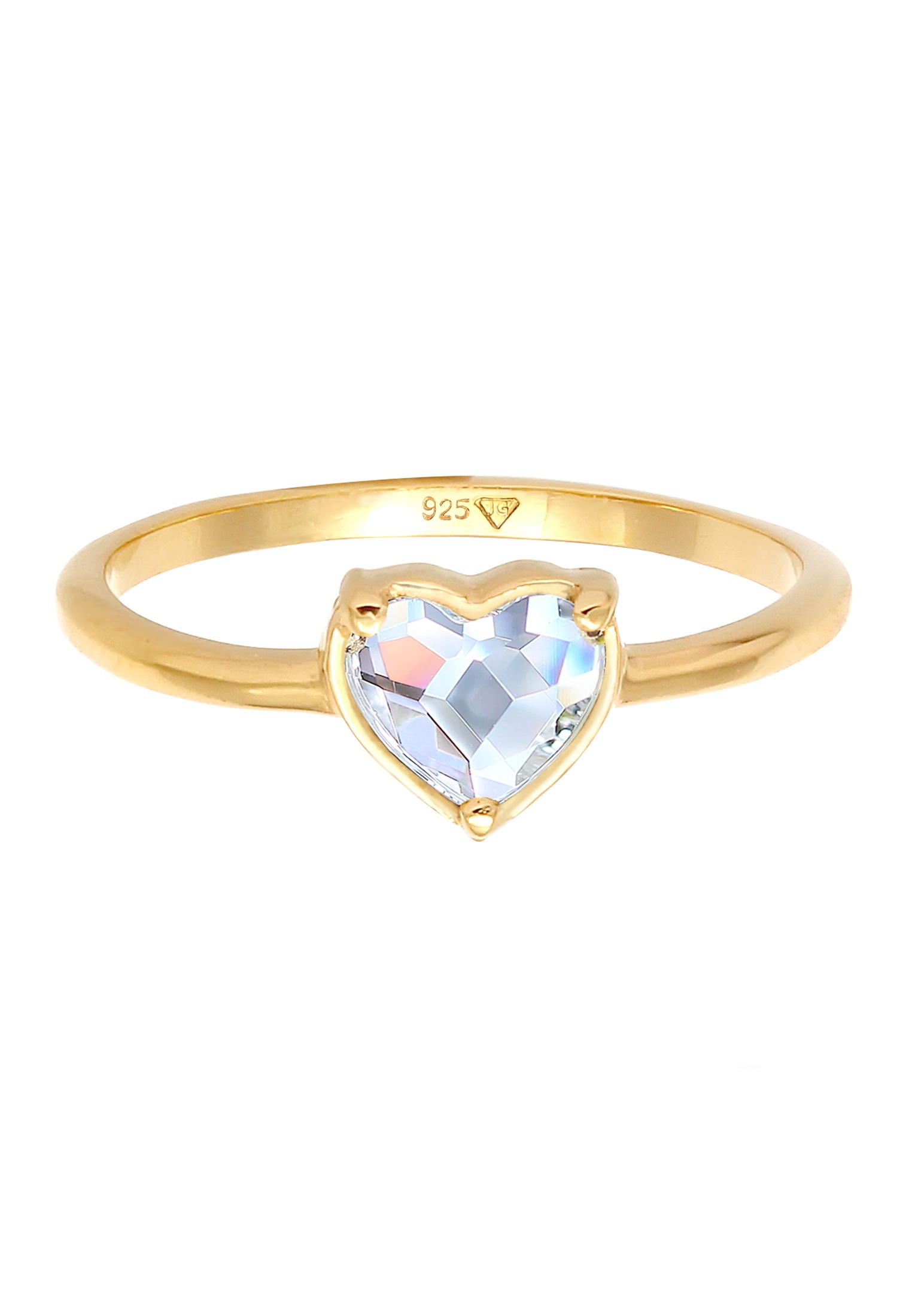 Elli Fingerring »Ring Herz Love Kristalle 925 Silber«