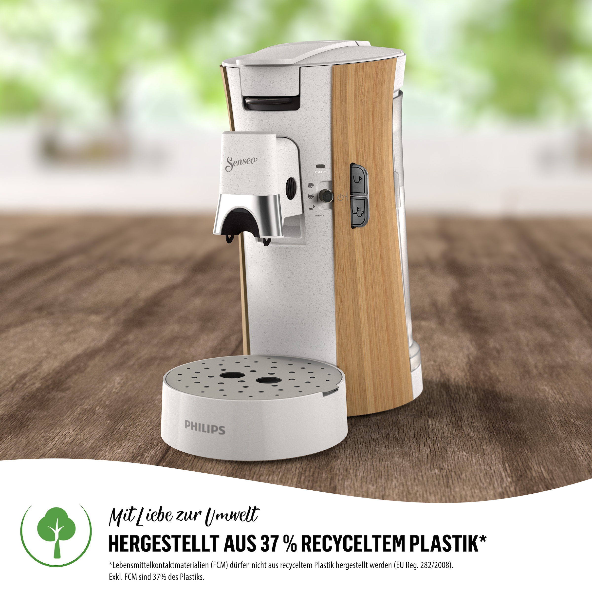 Philips Senseo Kaffeepadmaschine »Select CSA240/05 Eco Conscious Collection«, drei Kaffee-Einstellungen, biobasierter Kunststoff, Seidenweiß matt