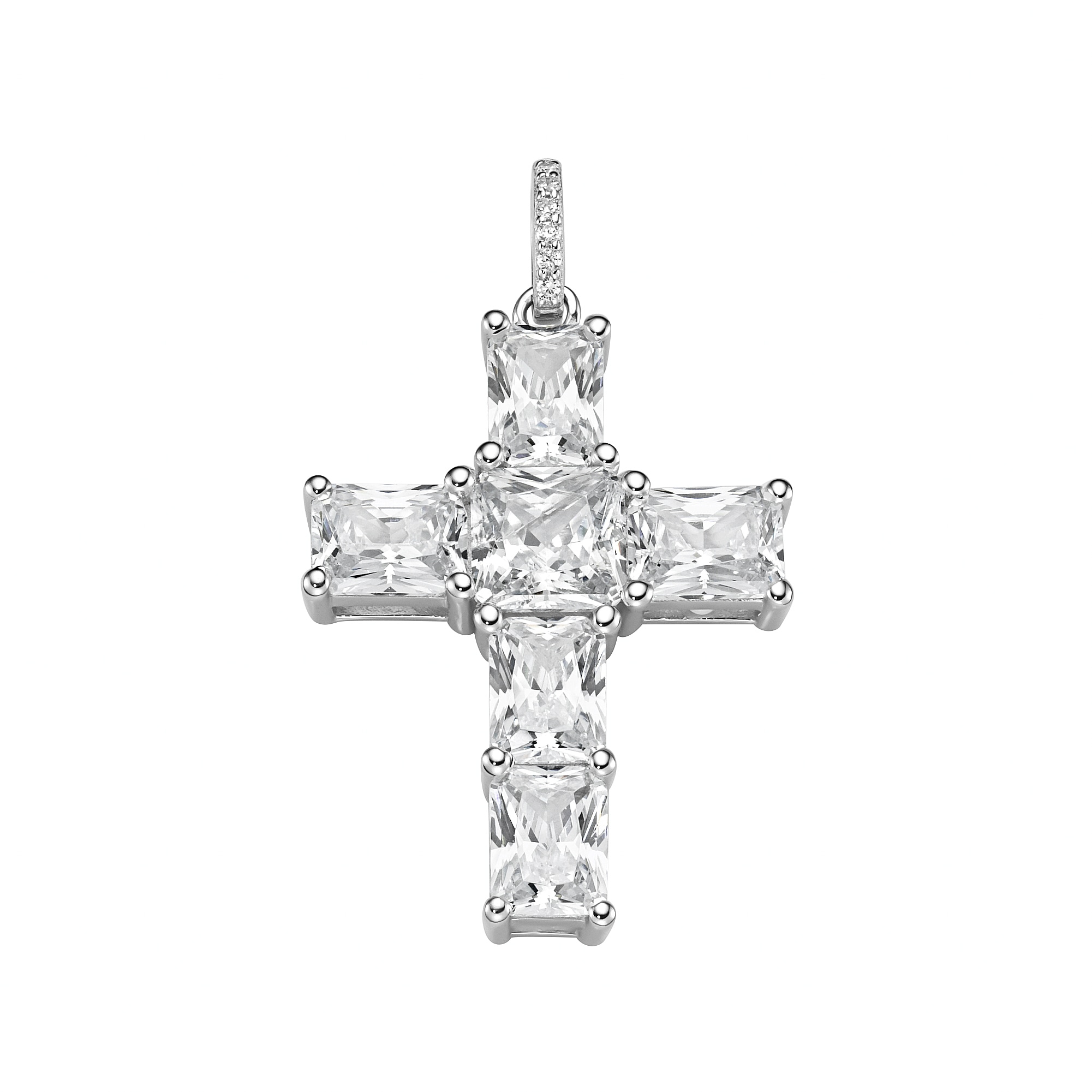 GIORGIO MARTELLO MILANO Kreuzanhänger »Anhänger Kreuz mit Zirkoniasteinen, Silber 925«
