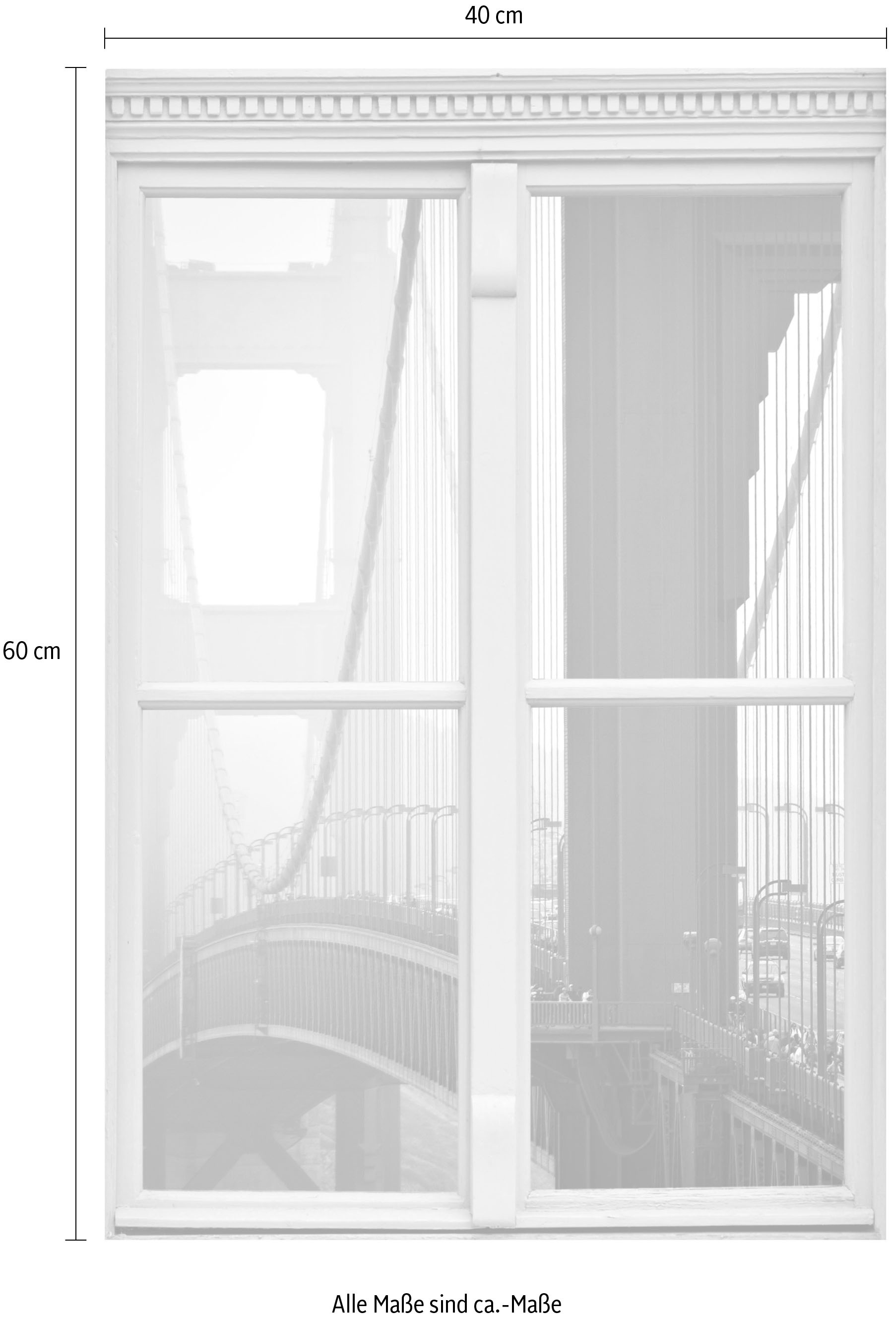 queence Wandsticker »Brücke«, Wandsticker, Wandbild, selbstklebend, 3D, Fenster