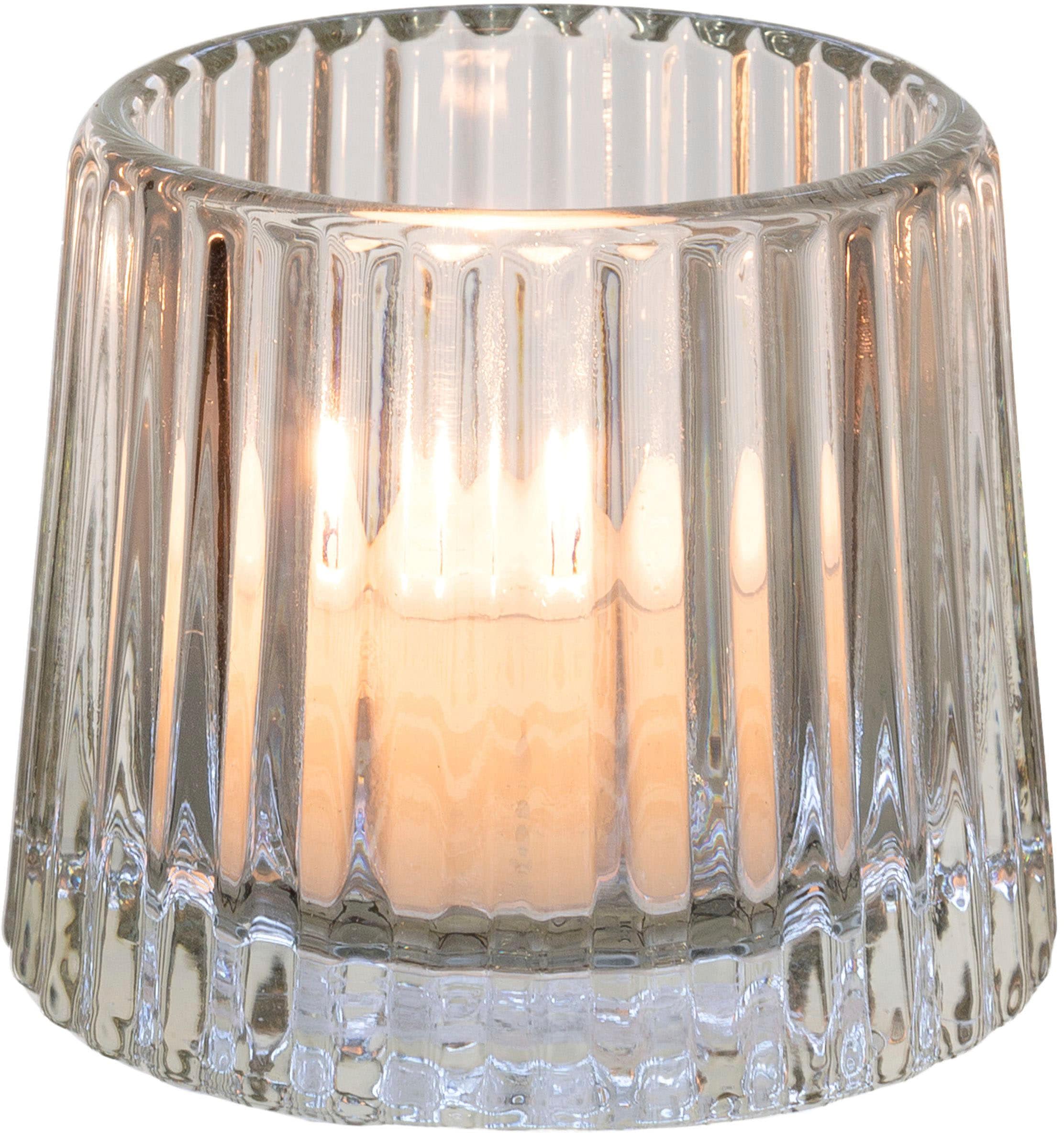 Home affaire Teelichthalter »Kerzenhalter Lunery«, (Set, 5 St.), aus  hochwertigem Glas bequem kaufen