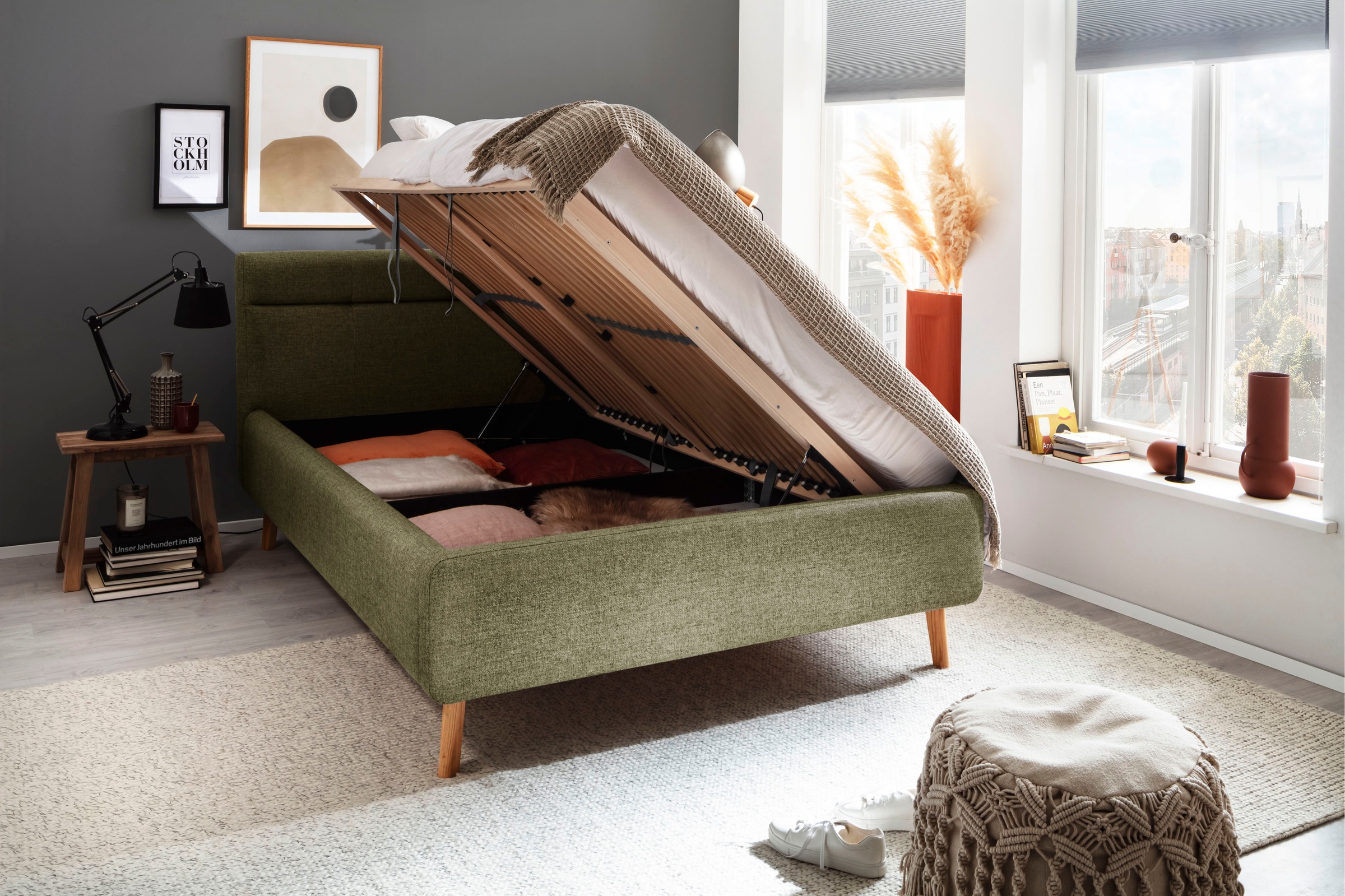 meise.möbel Polsterbett »Lotte« mit Lattenrost und Bettkasten