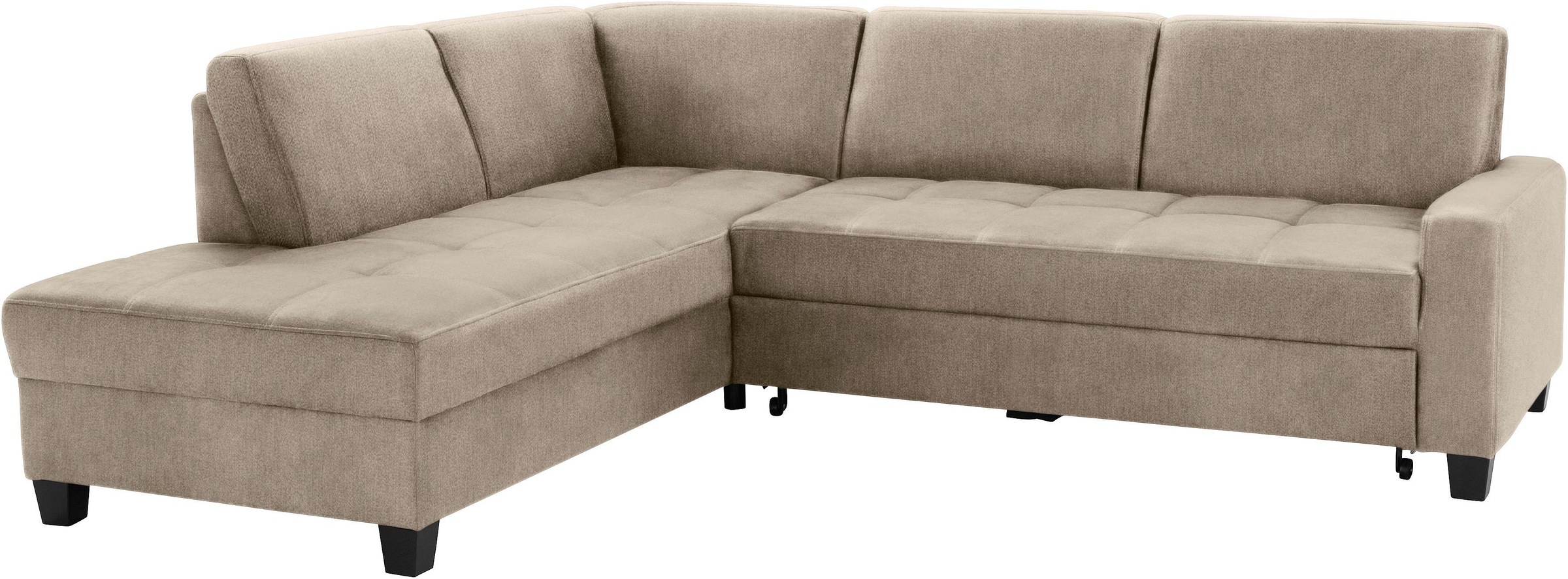 DOMO collection Ecksofa »Florentina zeitlos und elegant, Sitznähte als Designelement, L-Form«, wahlweise mit Bettfunktion, mit Kontrastnaht, Komfortsitzhöhe 47cm